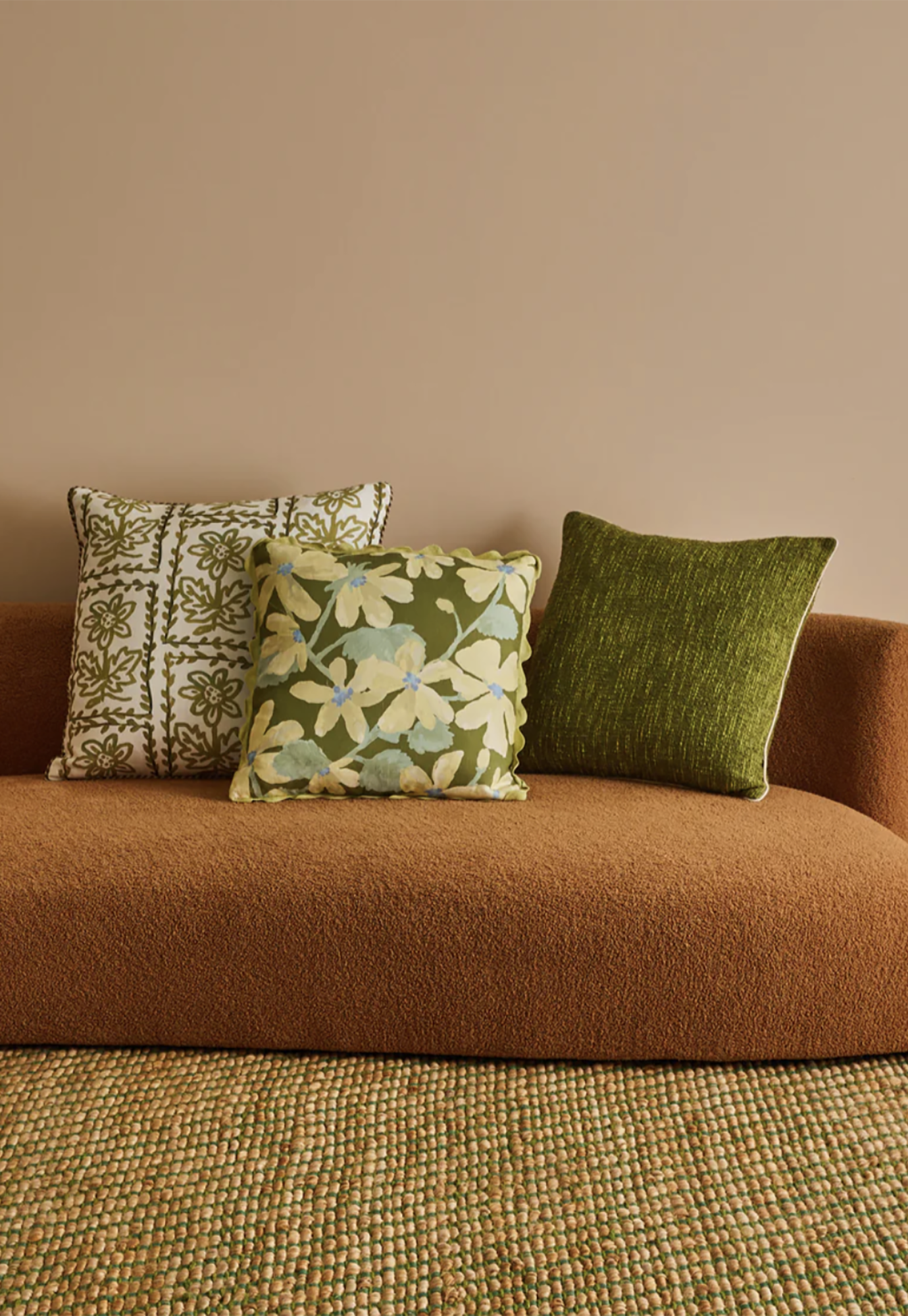 bonnie and neil - violet khaki linen cushion