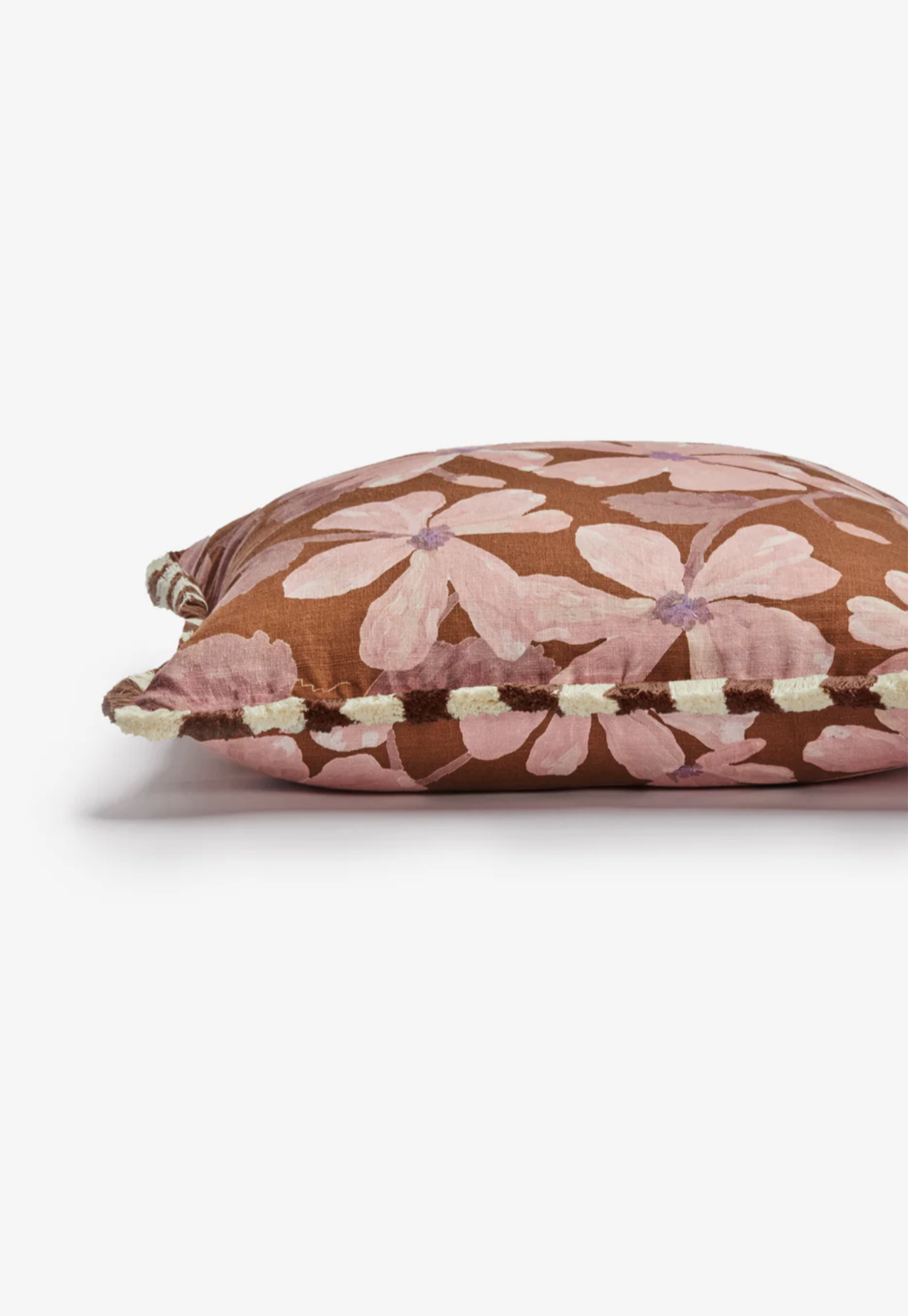 bonnie and neil - violet tan linen cushion
