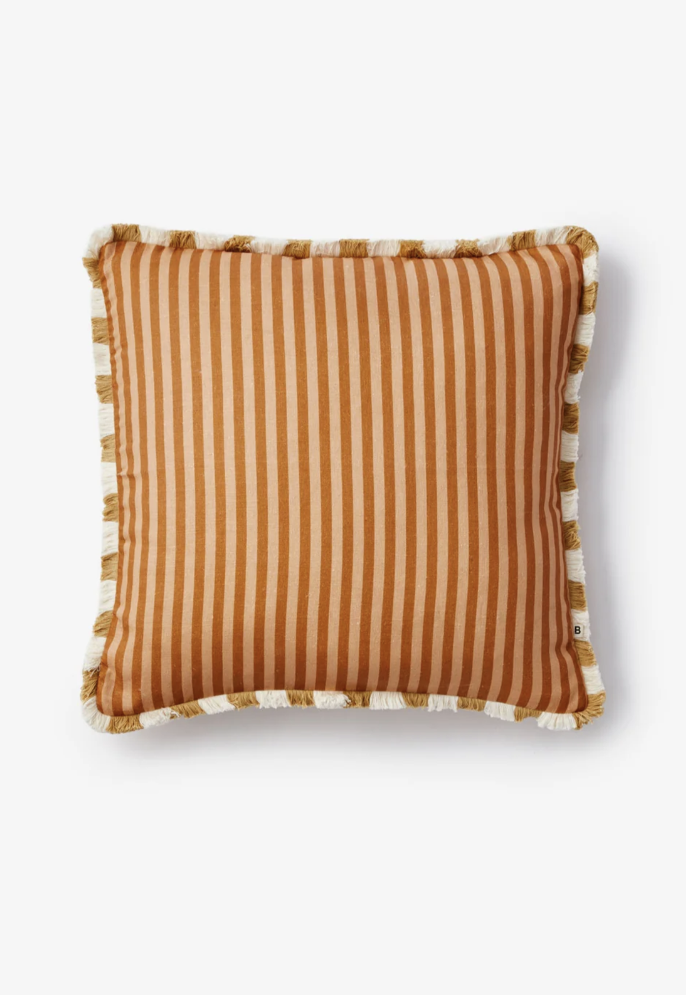 bonnie and neil - pinstripe nutmeg linen cushion