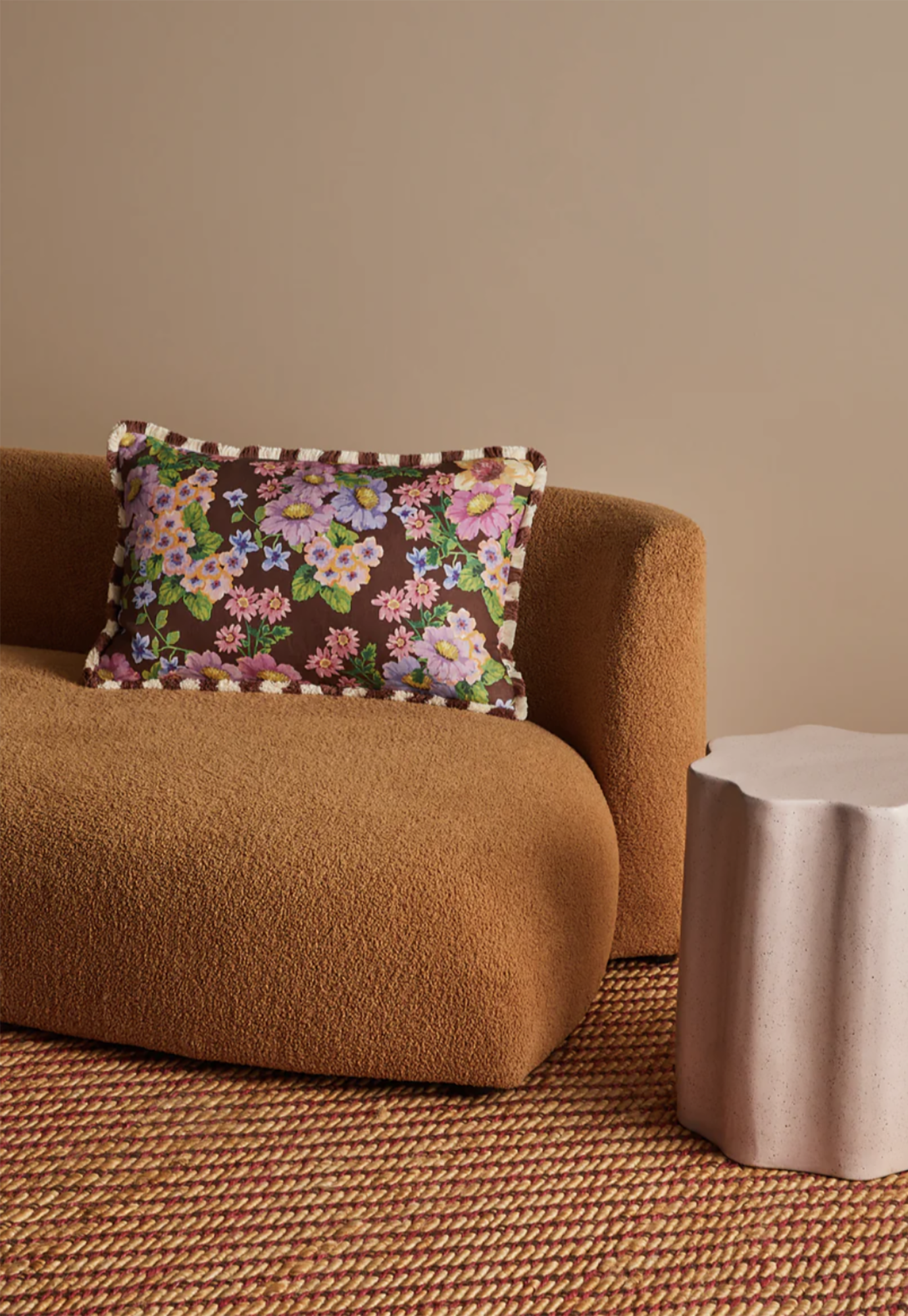 bonnie and neil - buttercup brown linen cushion