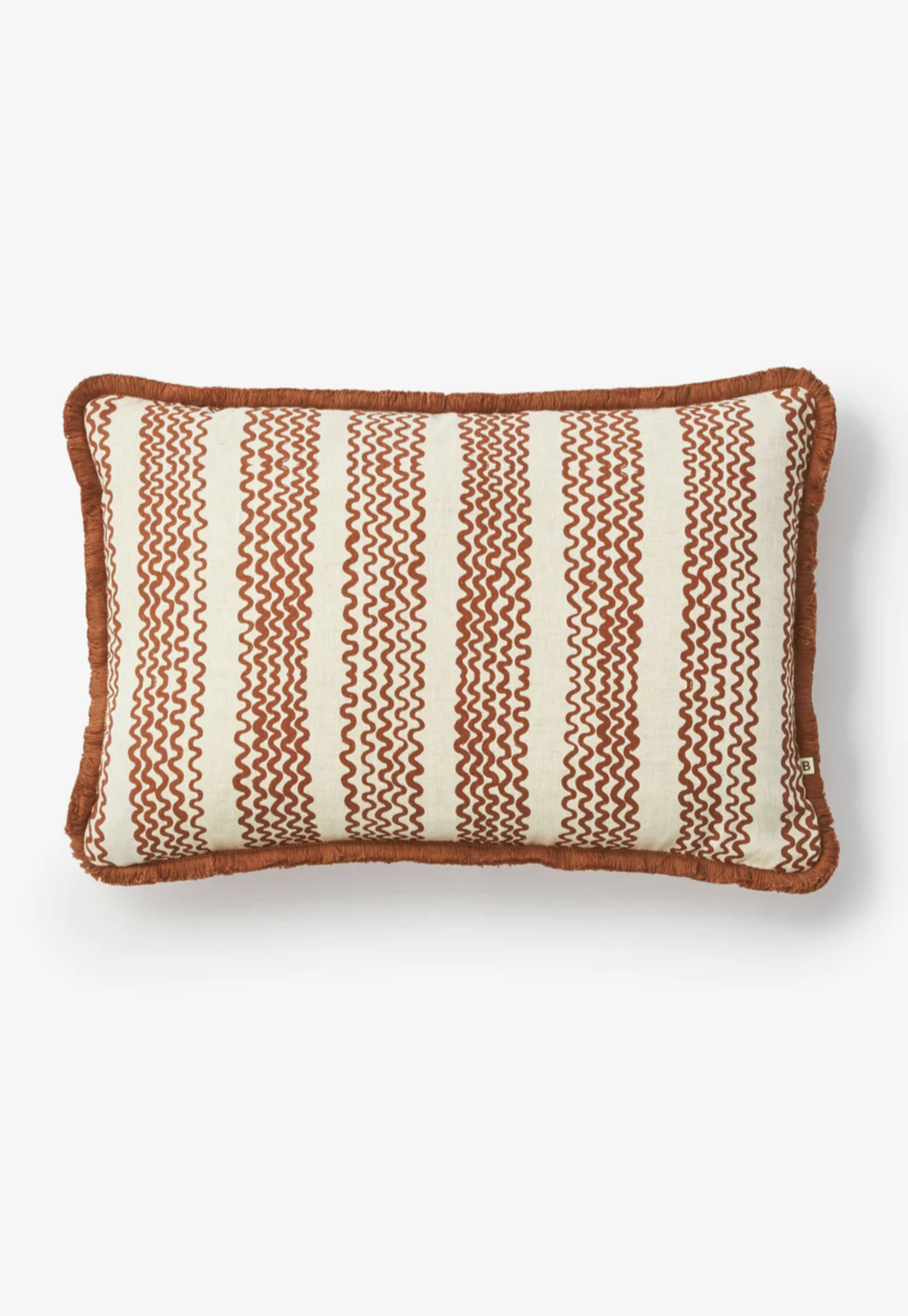 bonnie and neil - mini wave cocoa linen cushion
