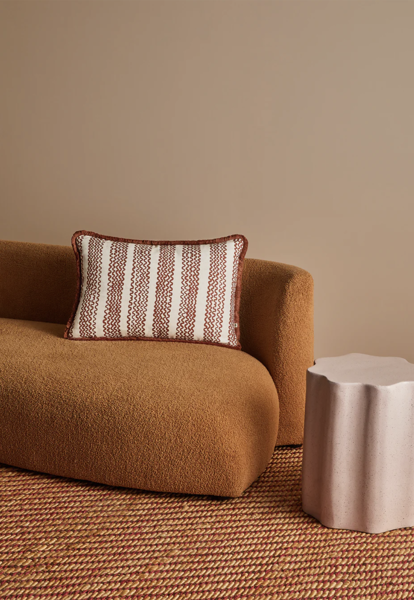 bonnie and neil - mini wave cocoa linen cushion