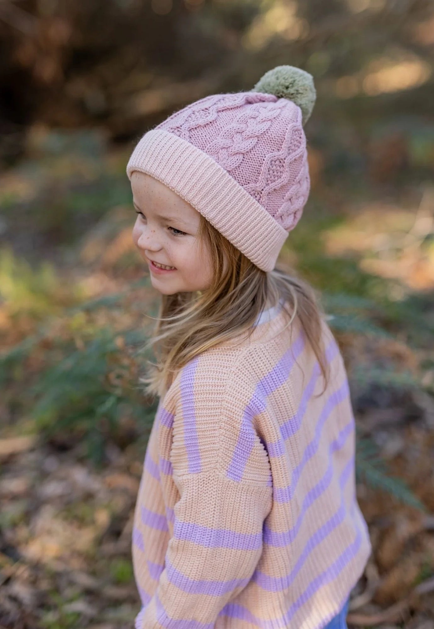 acorn kids - august beanie - dusty pink