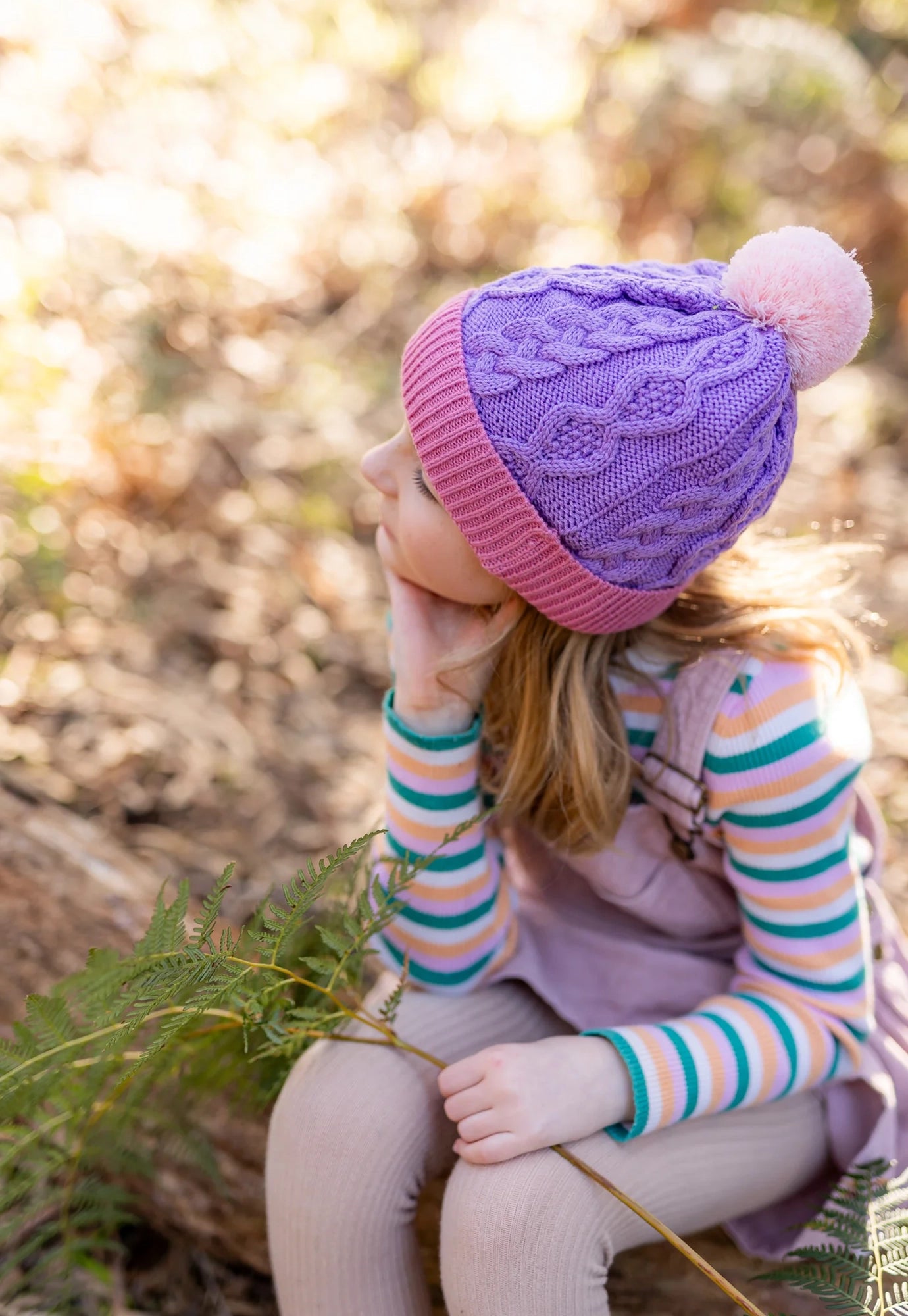acorn kids - august beanie - lilac