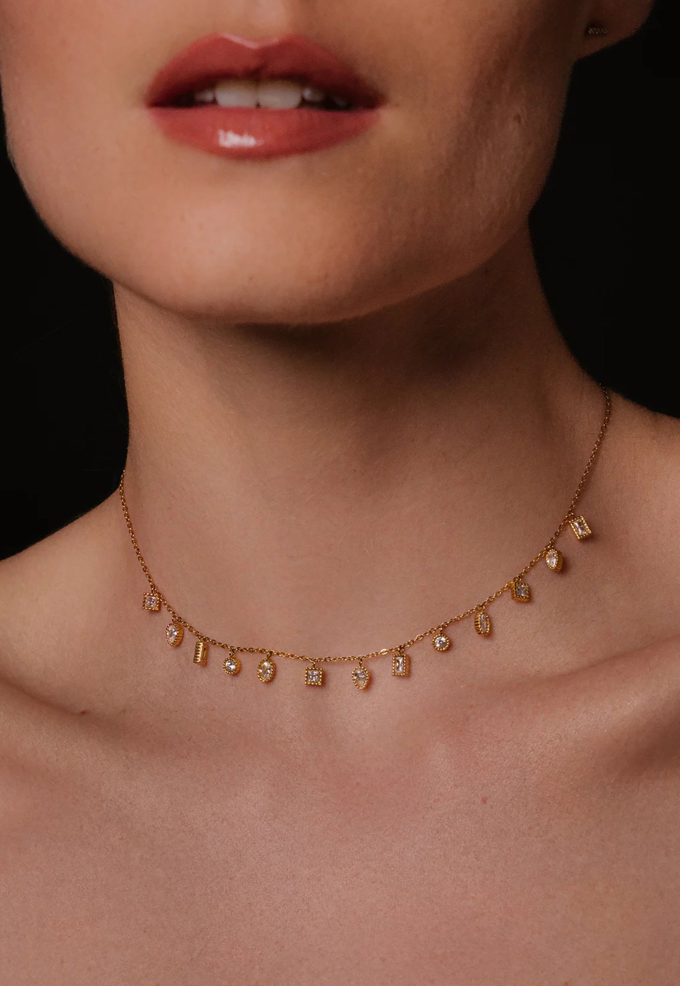 aec paris - mohandas necklace - white zirconium oxide