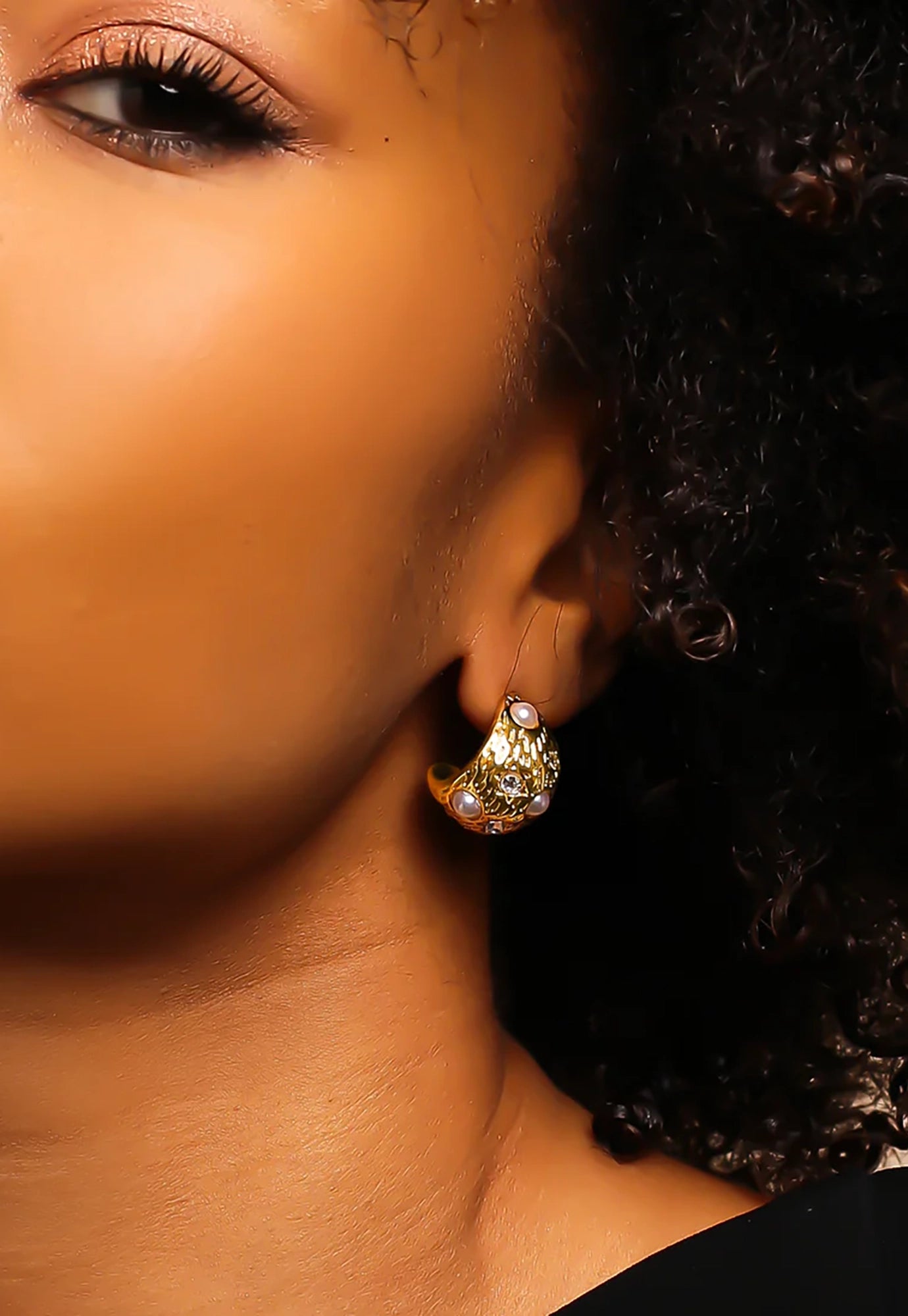 aec paris - pearl earrings - gold