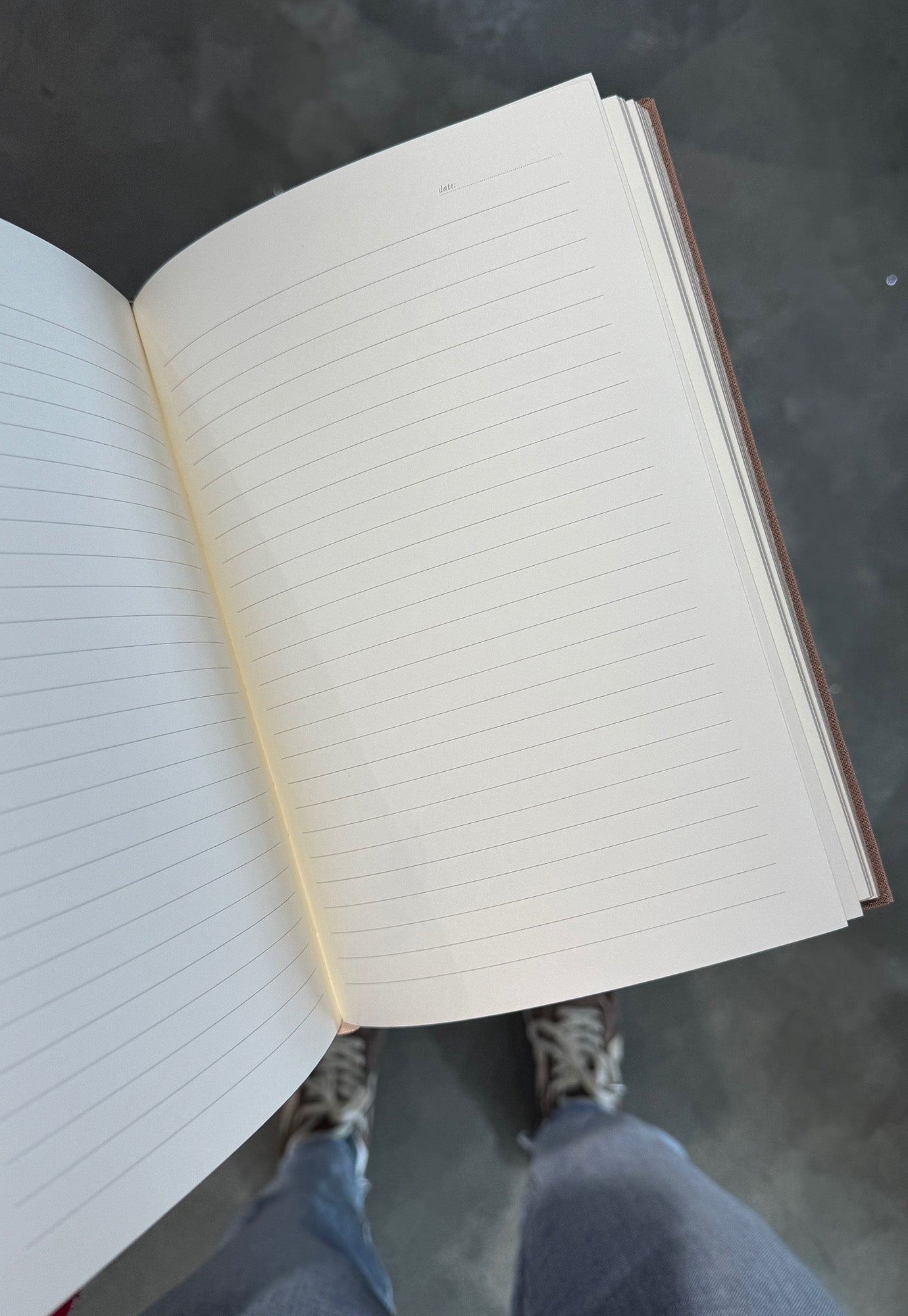bespoke letterpress - linen bound lined journal - mocha