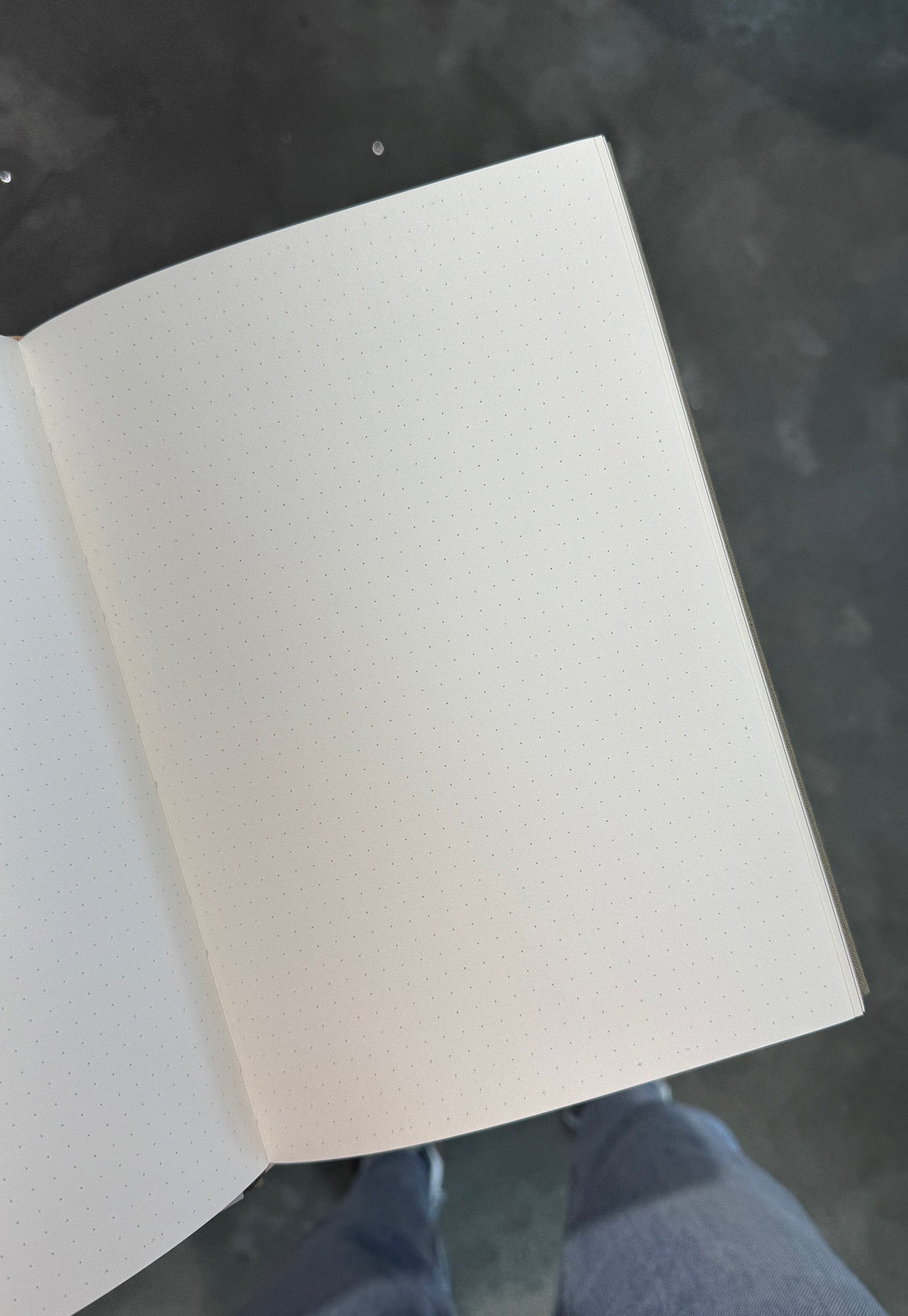 bespoke letterpress - linen bound bullet journal - saltmarsh green
