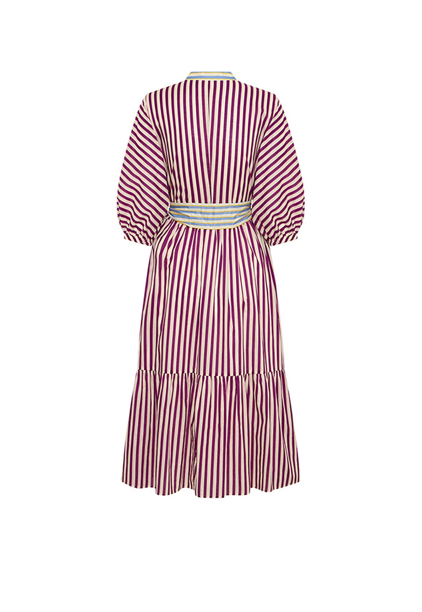bohemian traders - dolman shirt dress - grape stripe