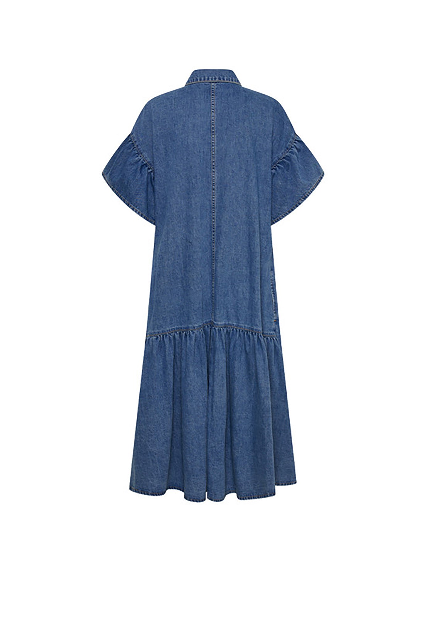bohemian traders - genoa denim midi dress - mid blue