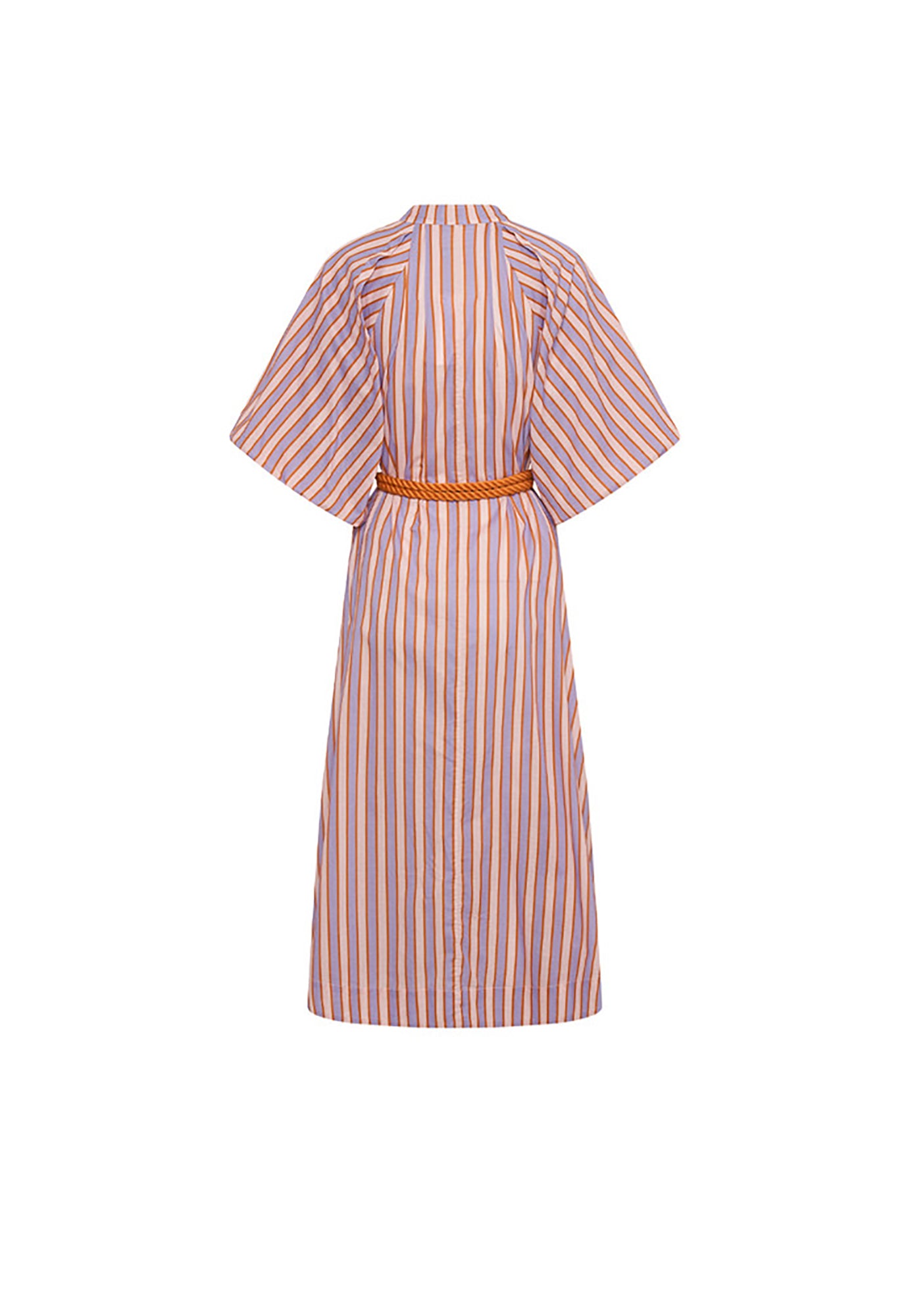 bohemian traders - pleated neck midi dress - candy stripe