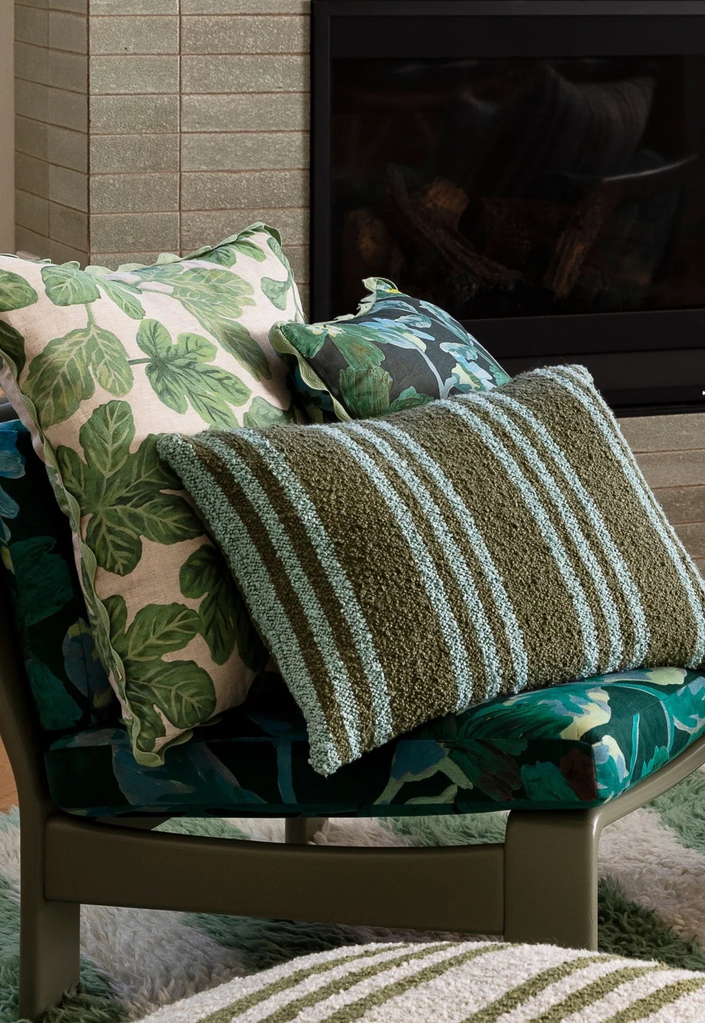 bonnie and neil - cosmos green cushion