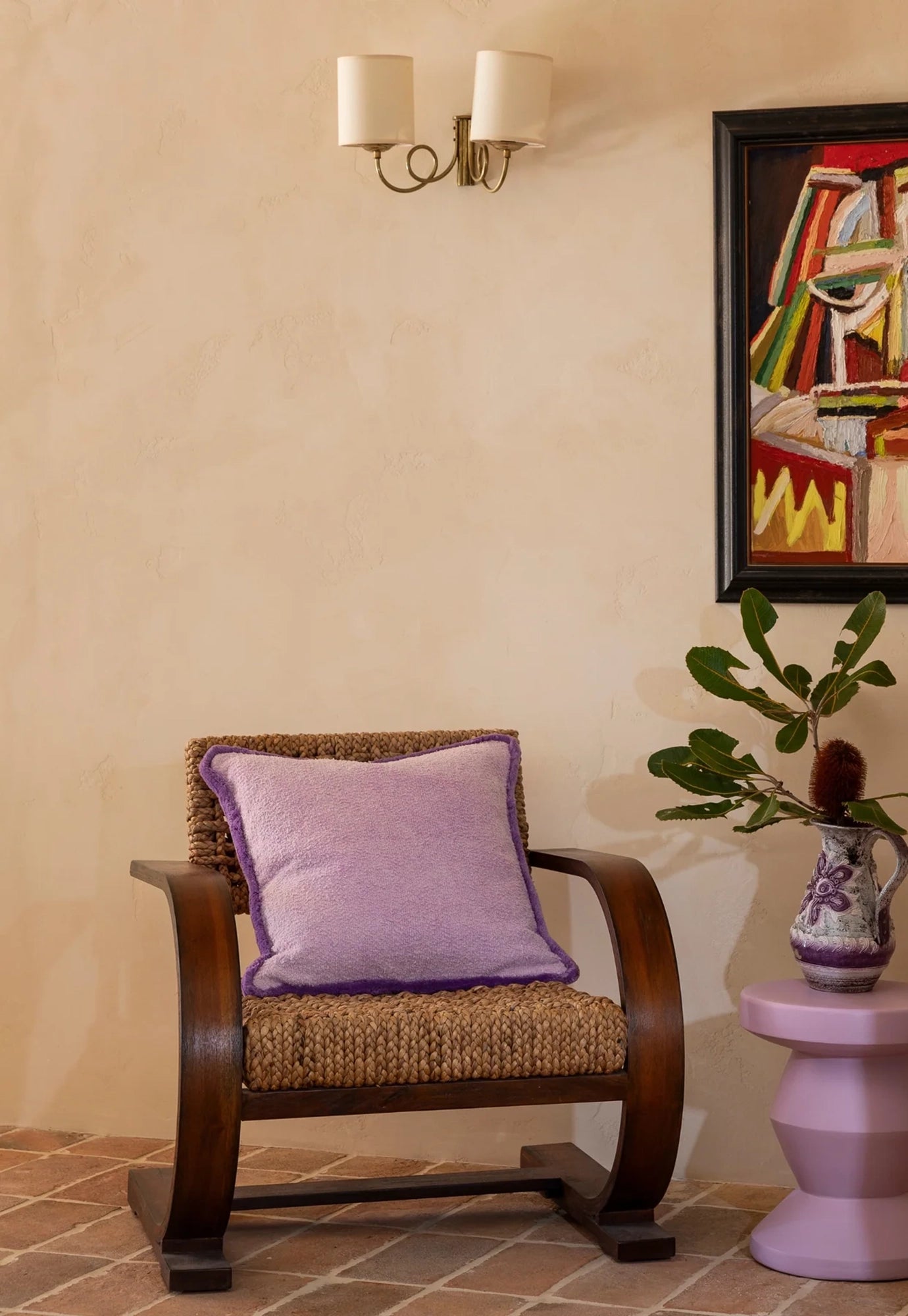 bonnie and neil - grain lilac cushion