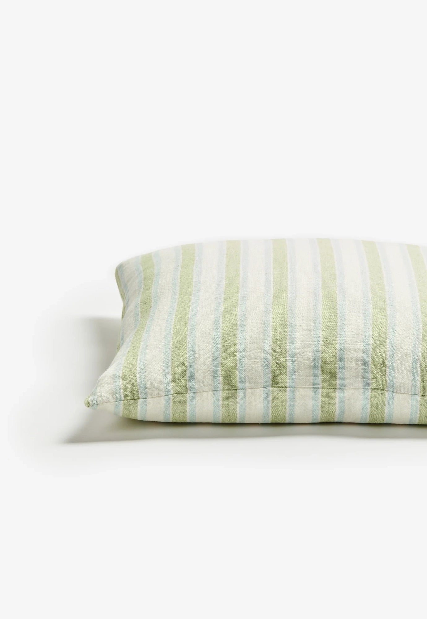 bonnie and neil - linear green linen cushion