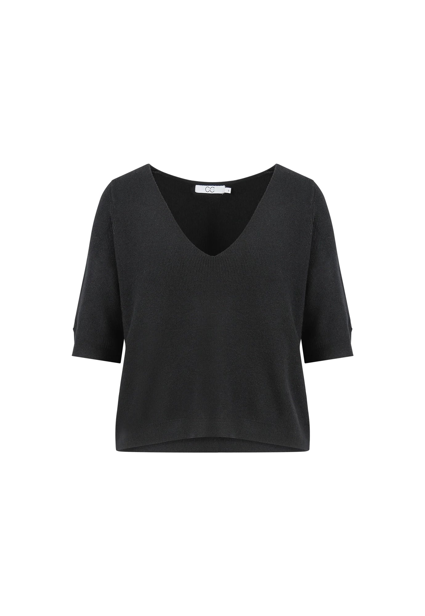 cc heart - alma soft short sleeve knit - black