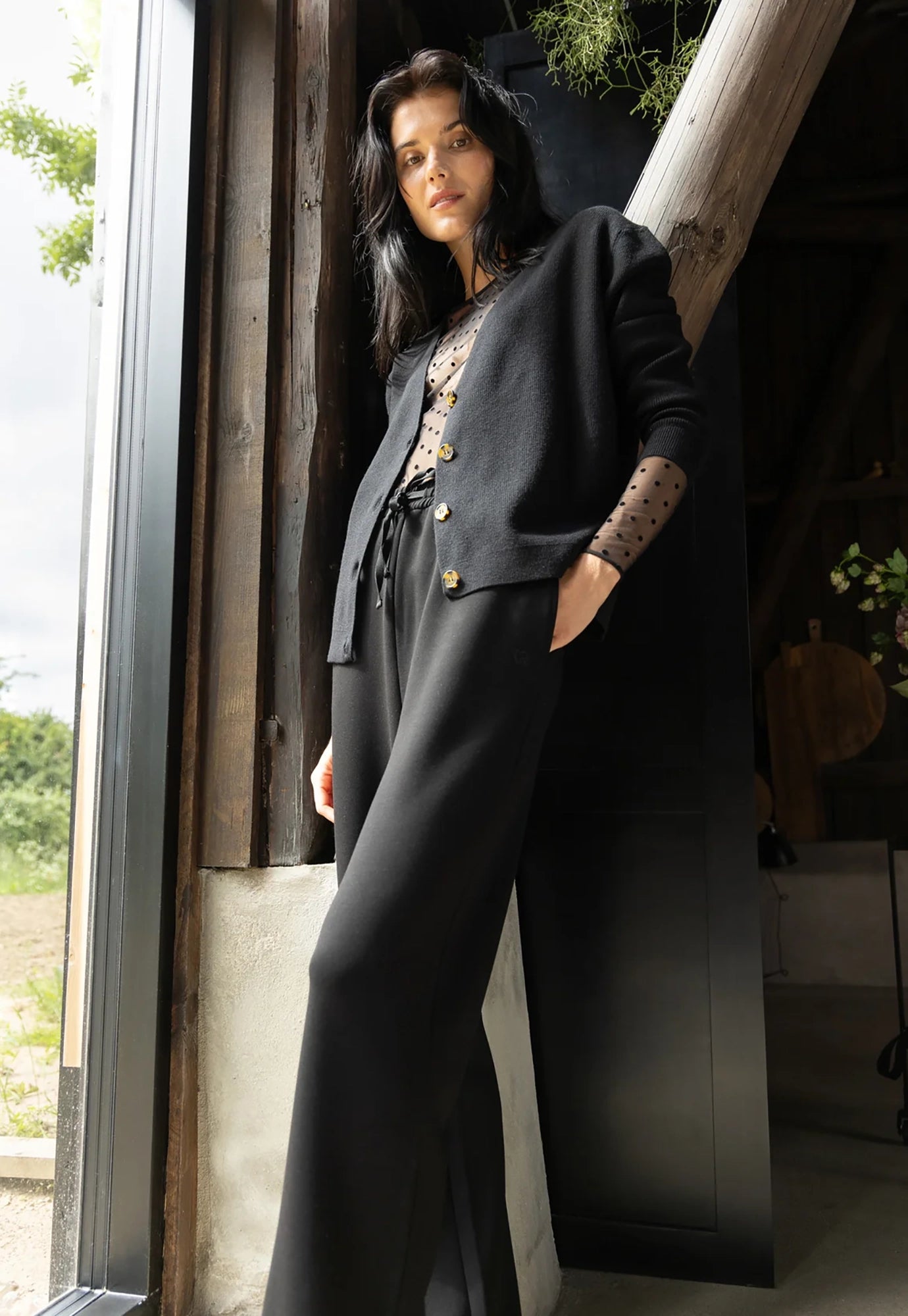 cc heart - alma soft knit cardigan - black