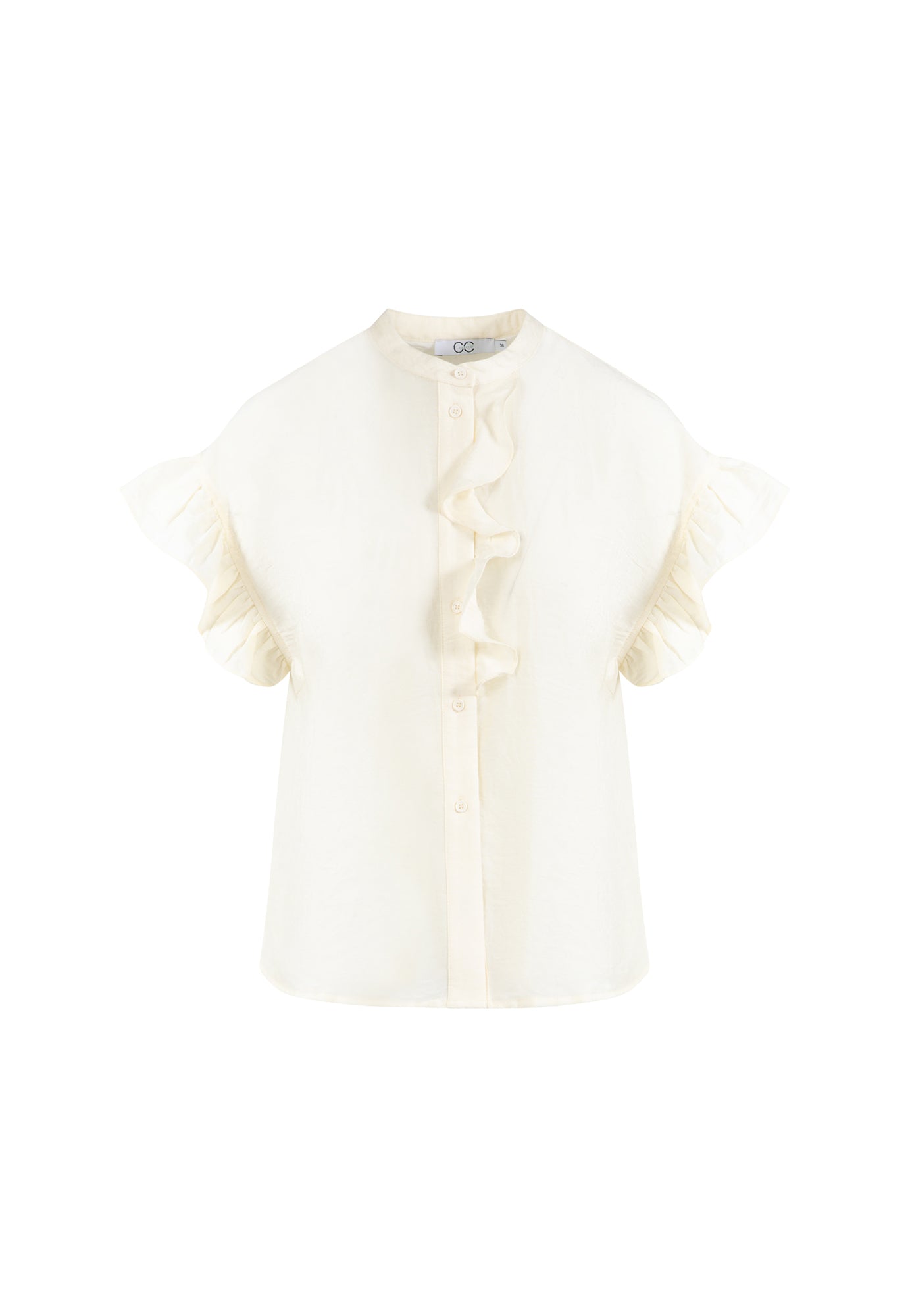 cc heart - hazel frill shirt - cream