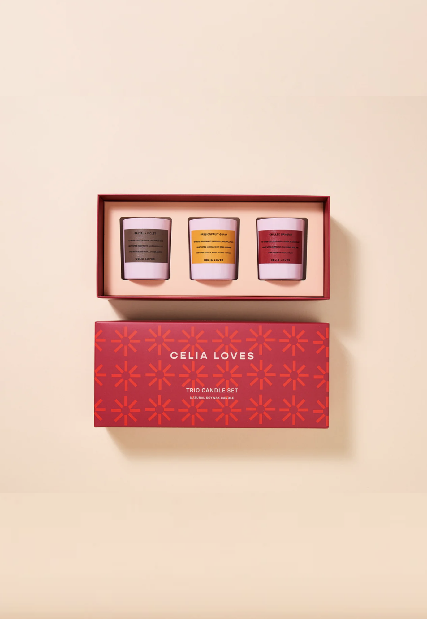 celia loves - trio candle set