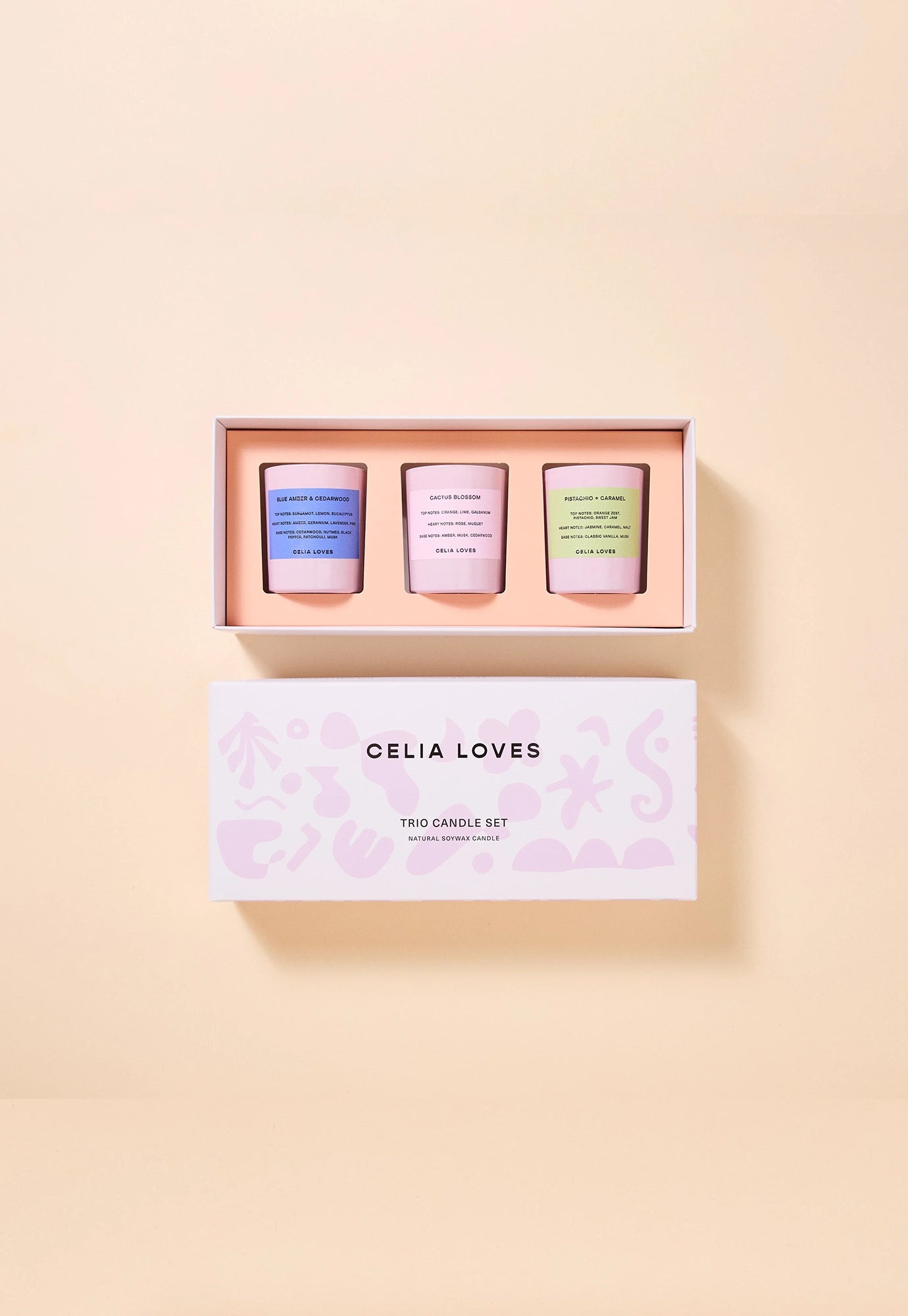 celia loves - trio candle set