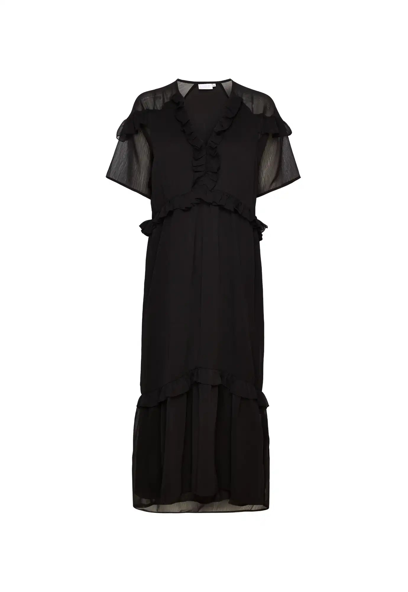 coster copenhagen - long dress with frills - black