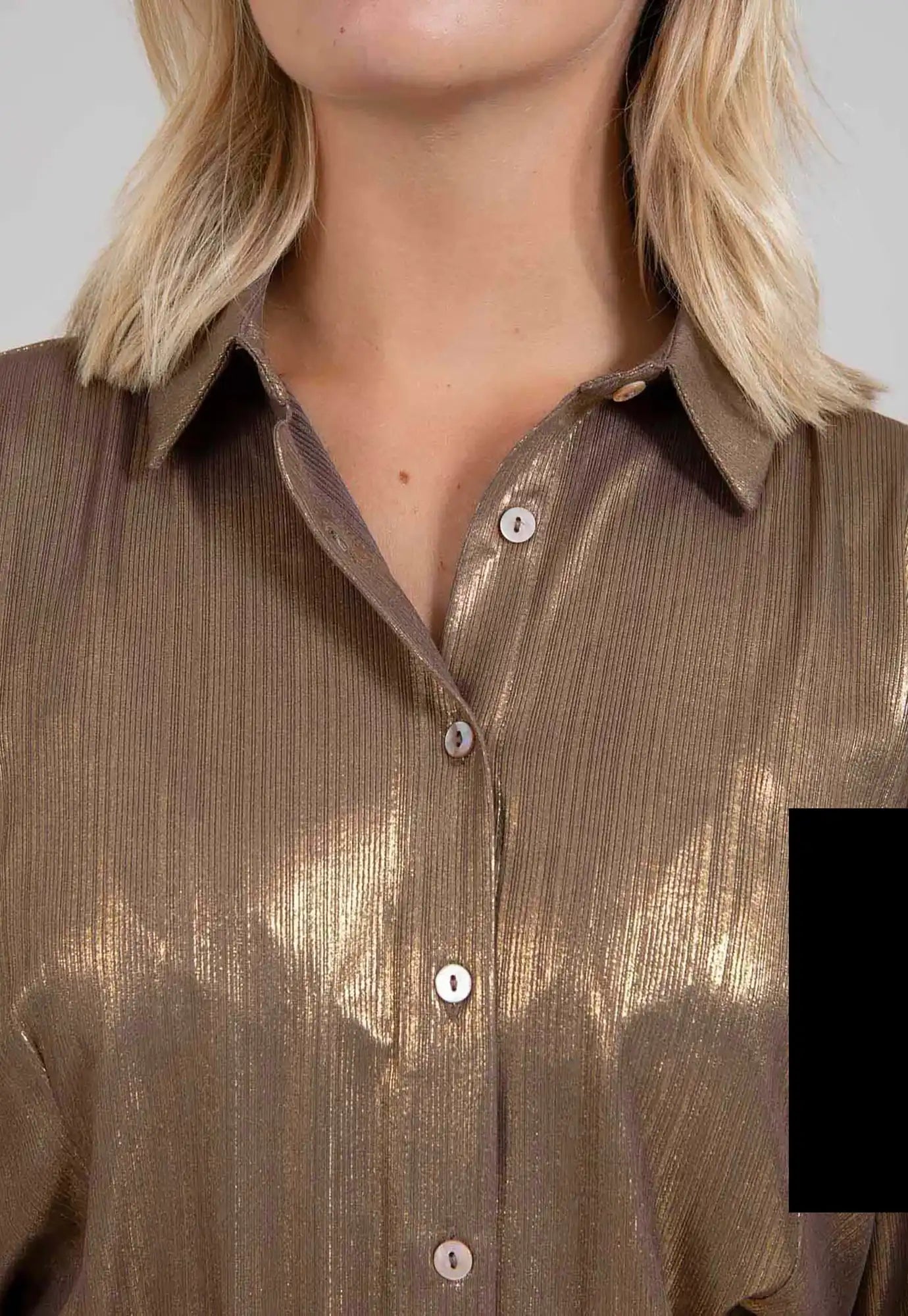 coster copenhagen - metallic shirt - gold