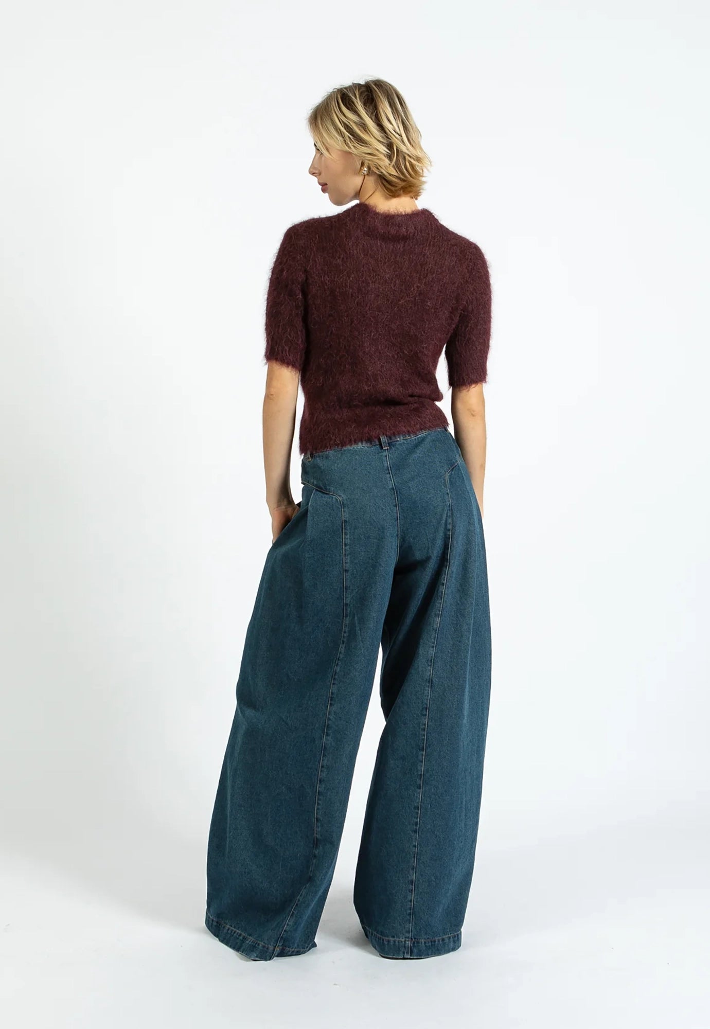 coster copenhagen - short sleeved alpaca knit - bordeaux