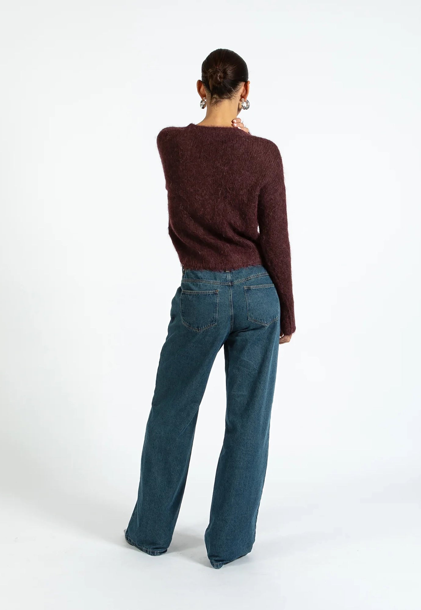 coster copenhagen - v neck alpaca knit - bordeaux