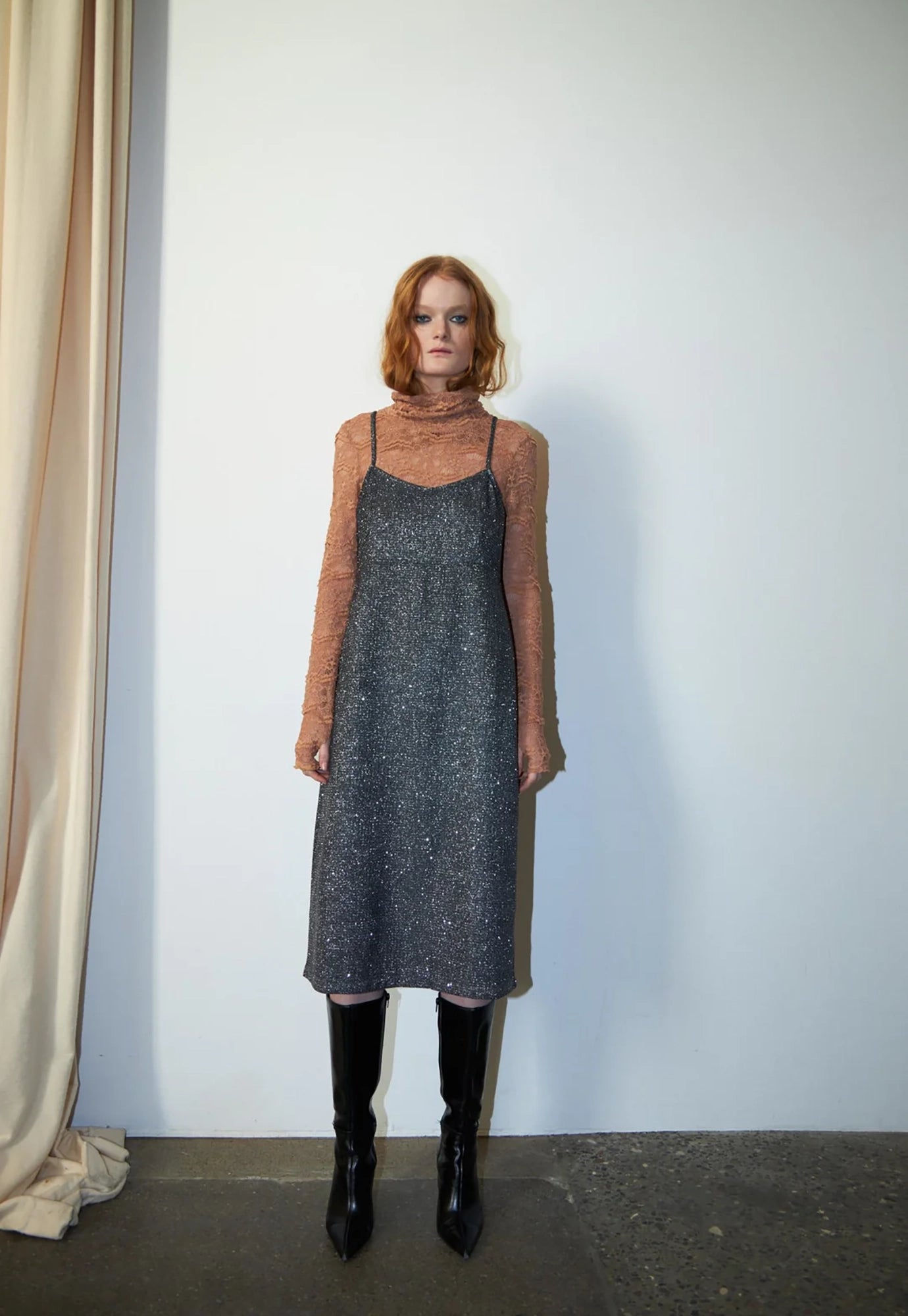 dawn x dare - frances dress - charcoal