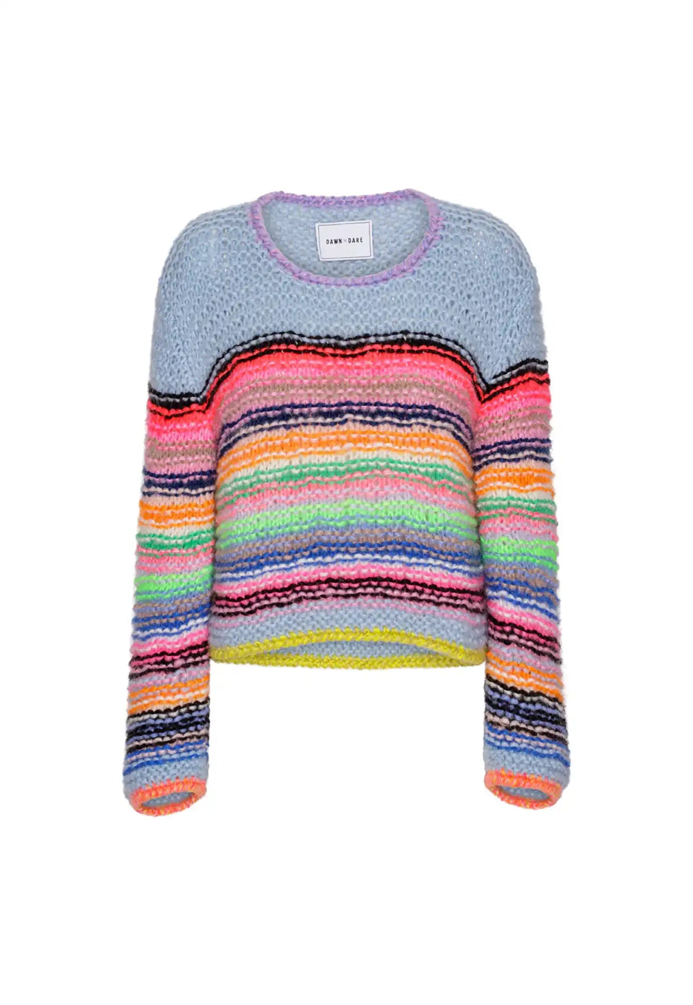 dawn x dare - sassie stripe knit - ice blue multi