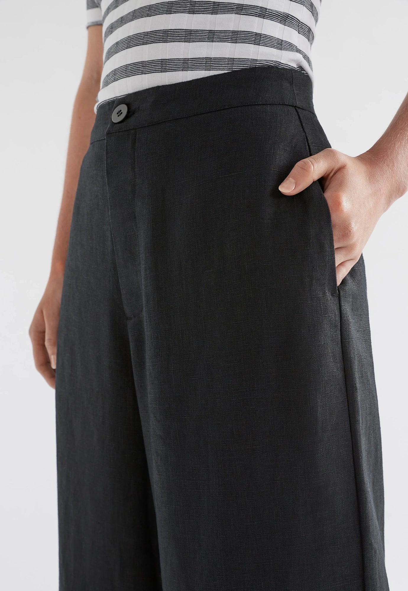 elk - anneli linen pant - black