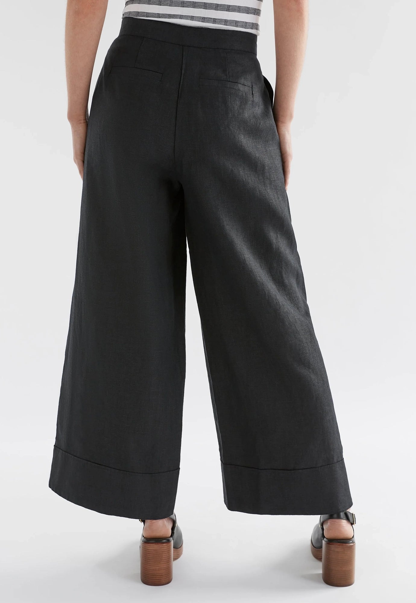 elk - anneli linen pant - black