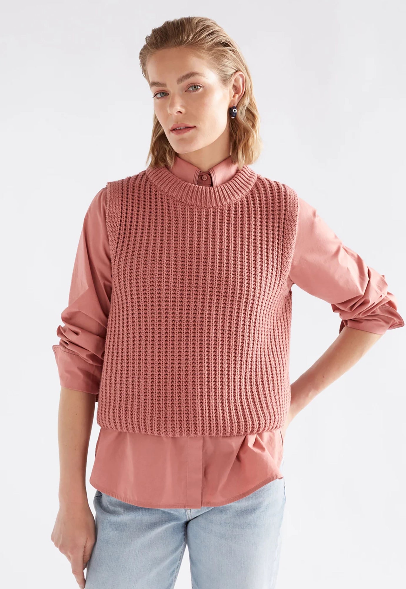 elk - arp vest - clay pink