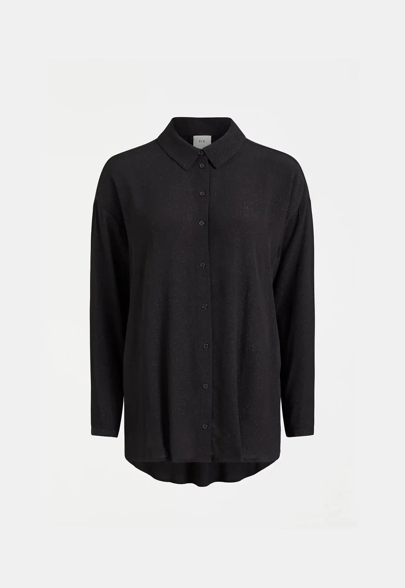 elk - blic sheer shirt - black metallic