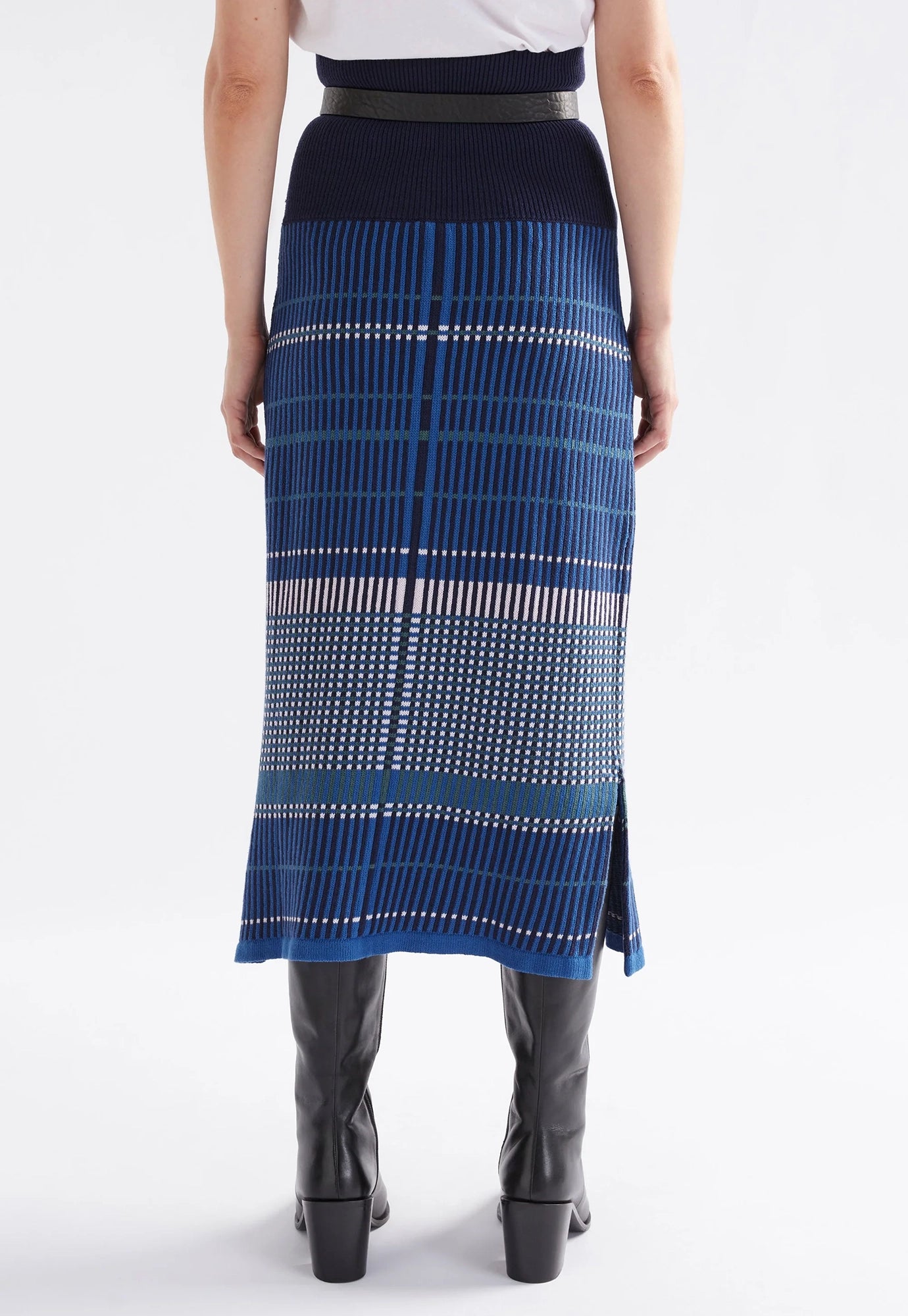 elk - cila knit skirt - blue multi