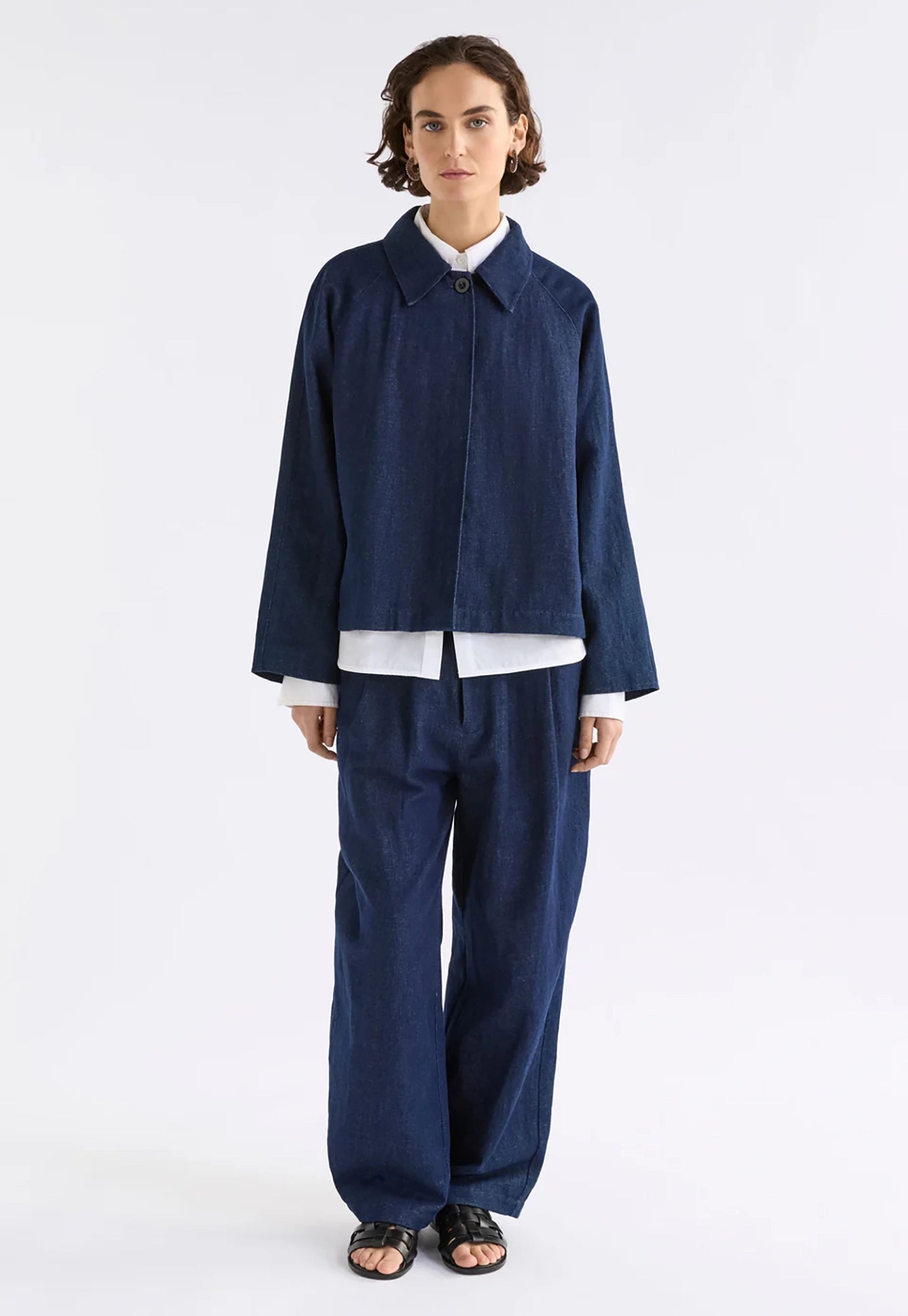 elk - decla denim jacket - dark blue wash