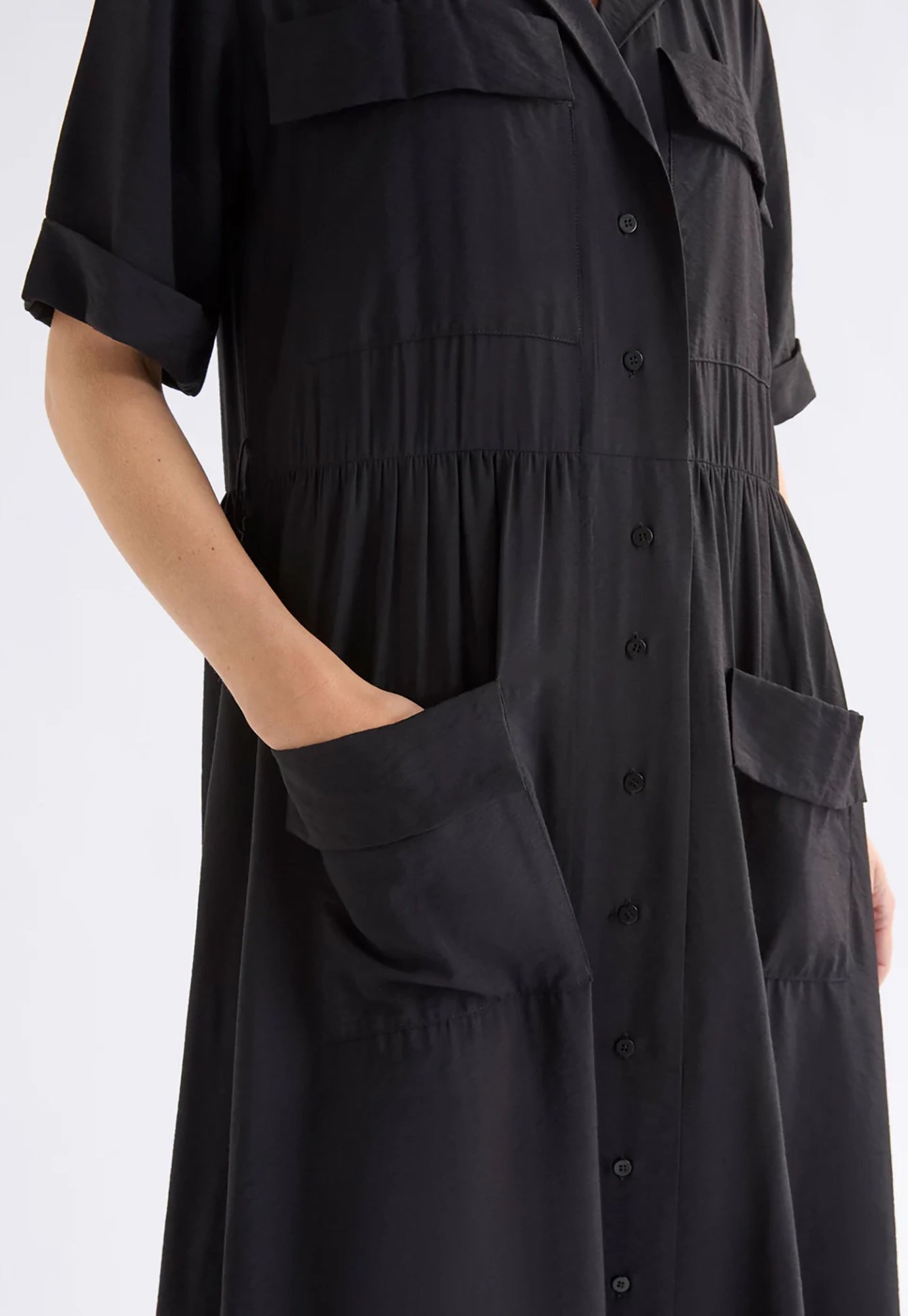 elk - eine shirt dress - black