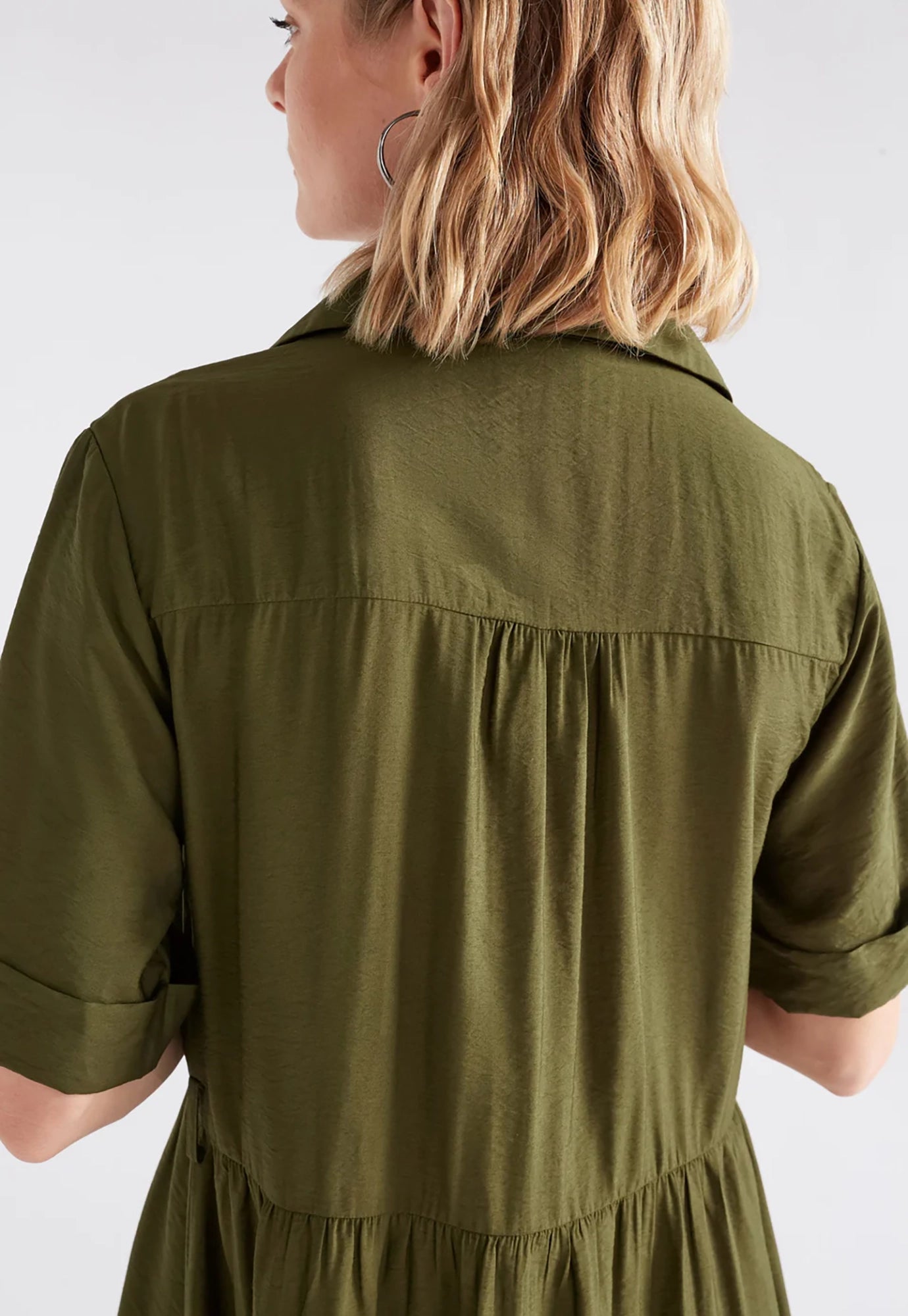 elk - eine shirt dress - bright olive