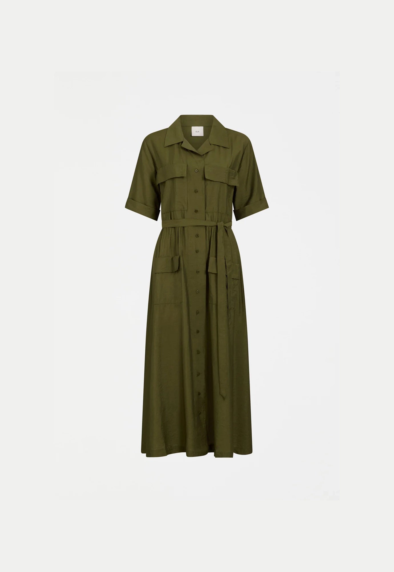 elk - eine shirt dress - bright olive
