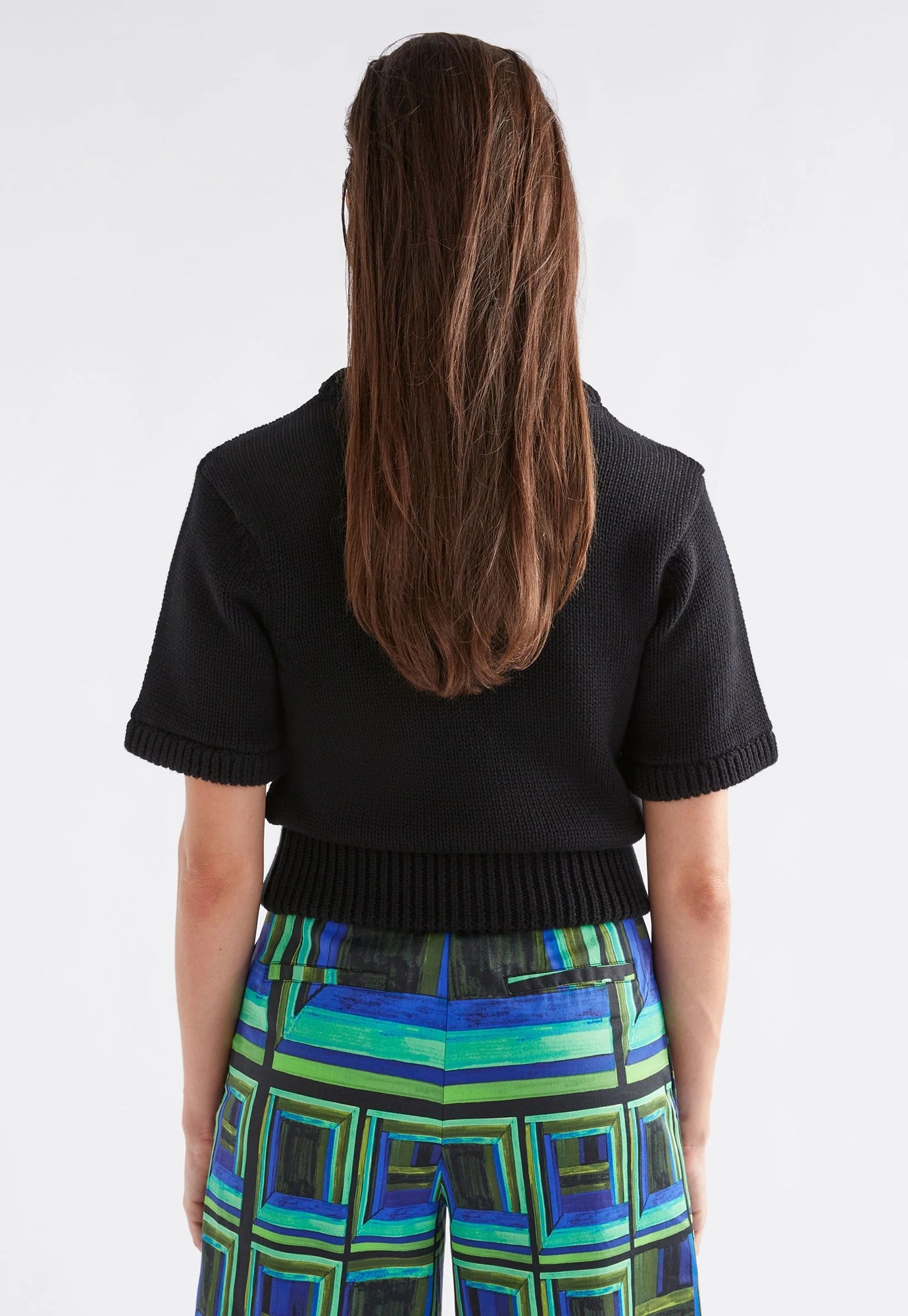 elk - luft knit top - black