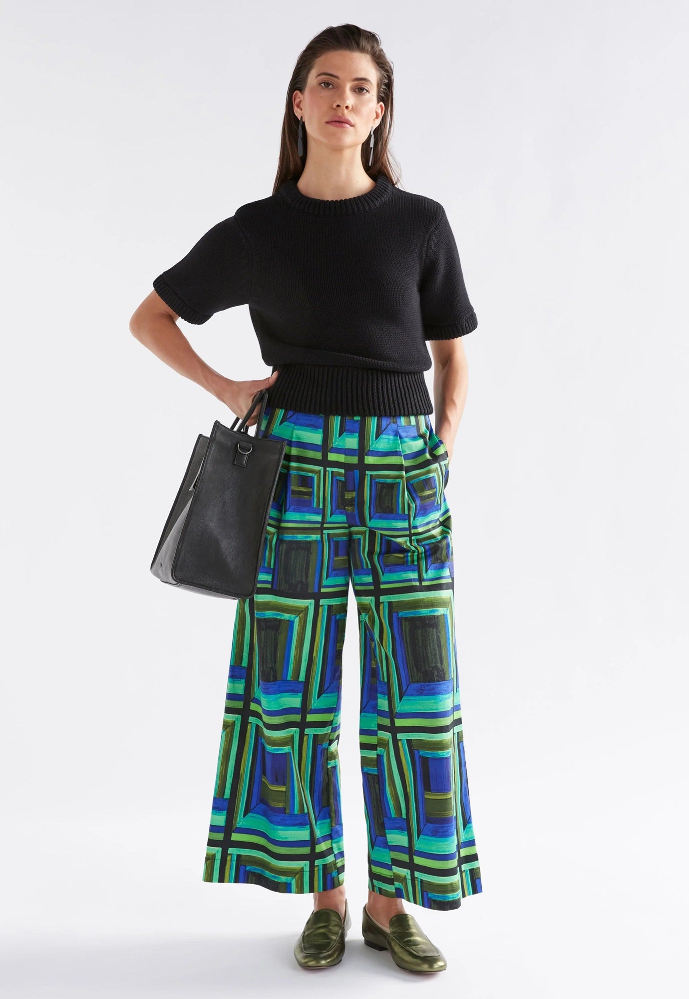 elk - luft knit top - black