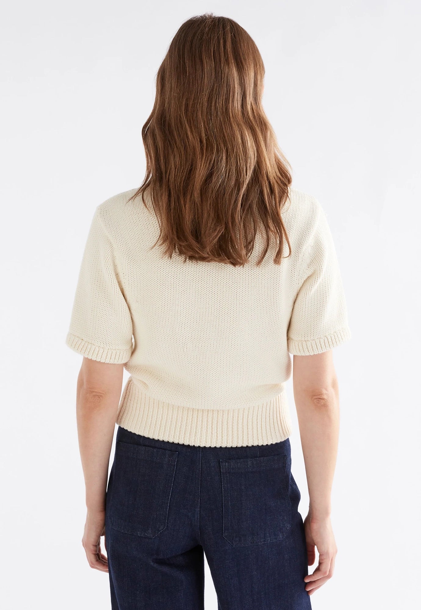elk - luft knit top - white