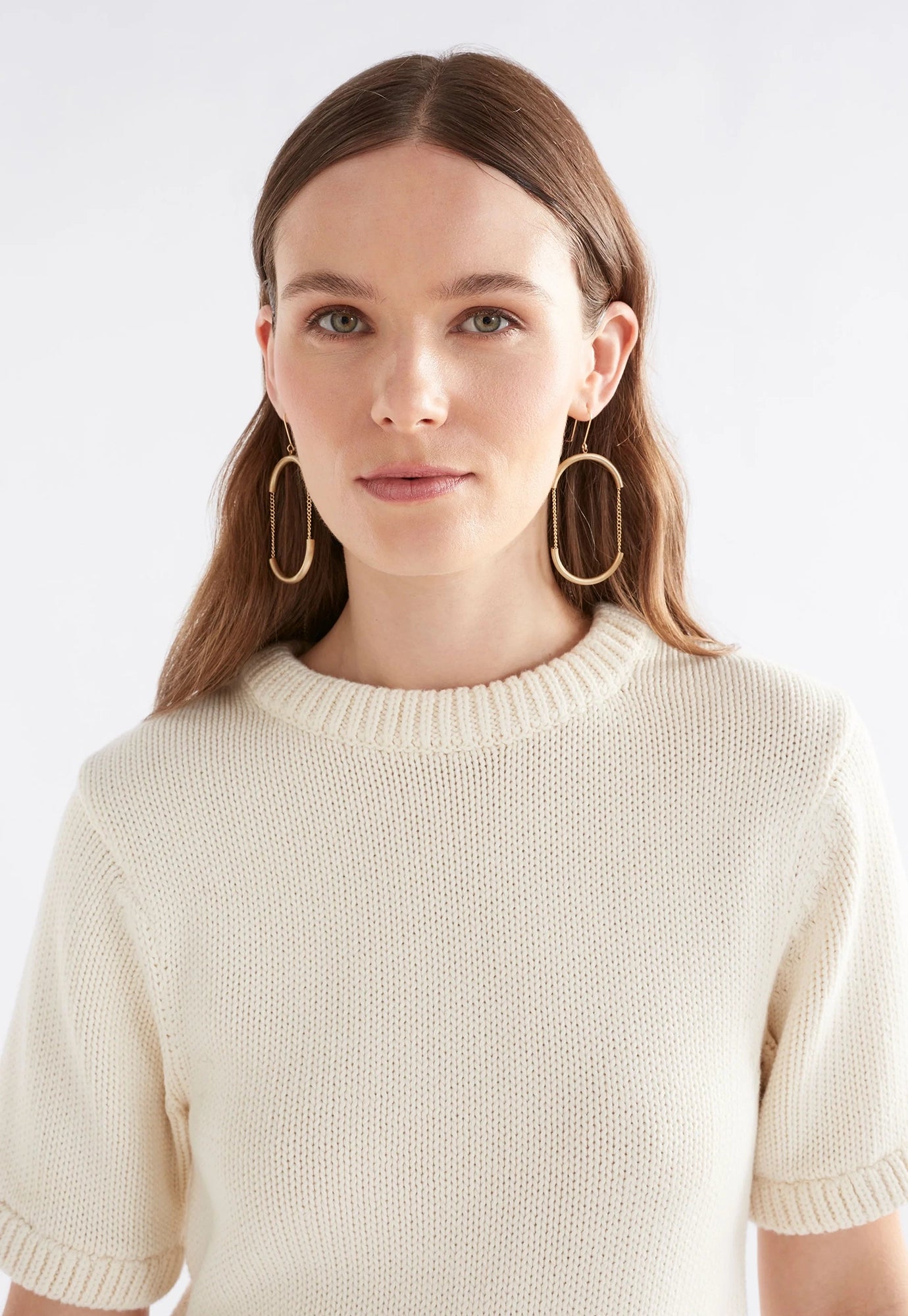 elk - luft knit top - white