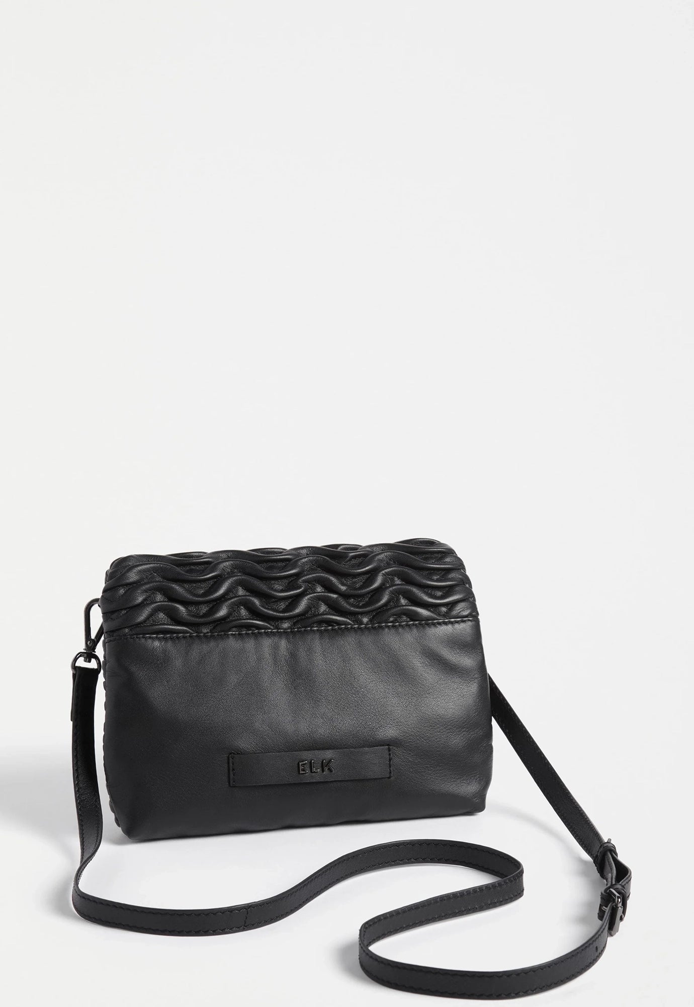 elk - plissi crossbody bag - black
