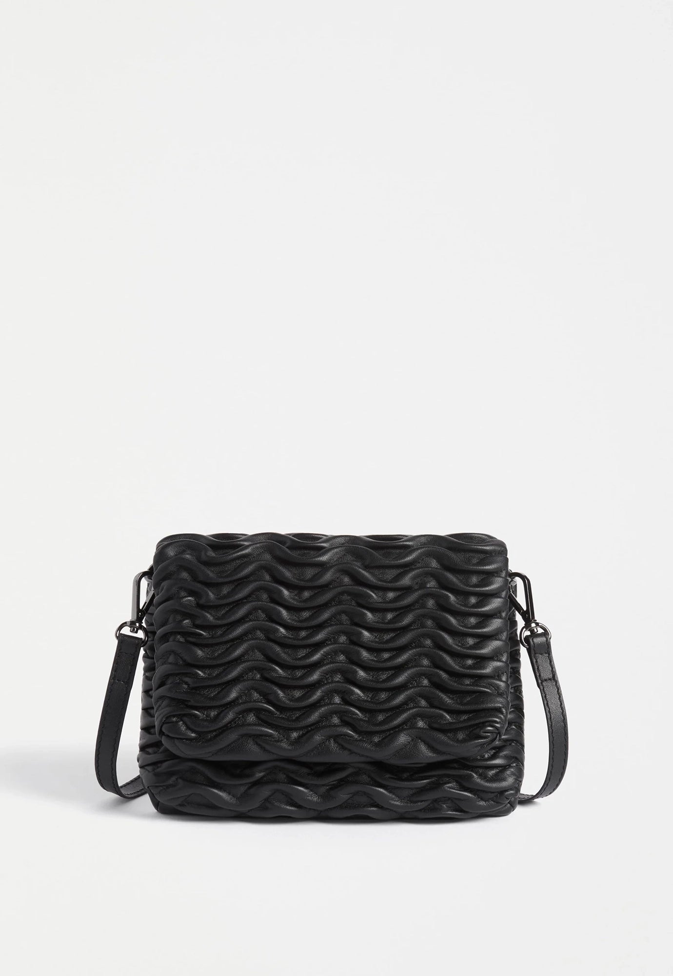 elk - plissi crossbody bag - black