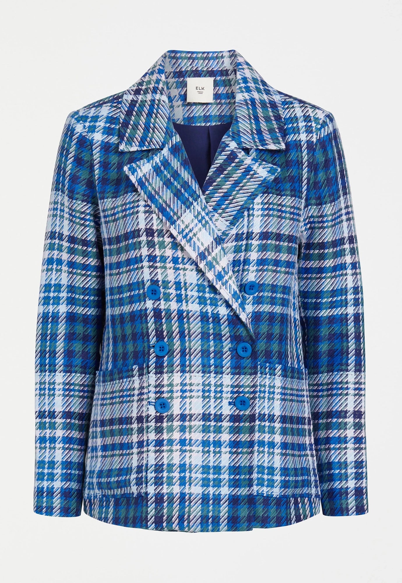 elk - ranie jacket - blue multi check