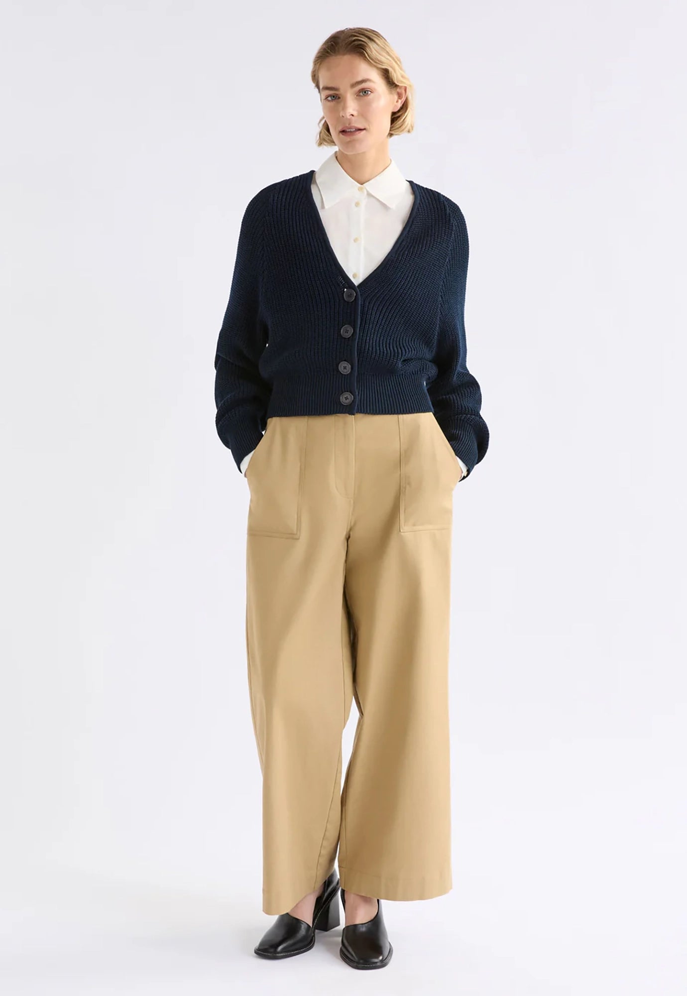elk - saari cardigan - bright navy