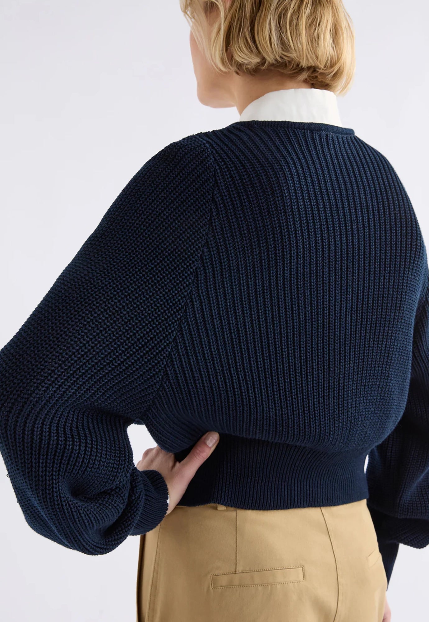 elk - saari cardigan - bright navy