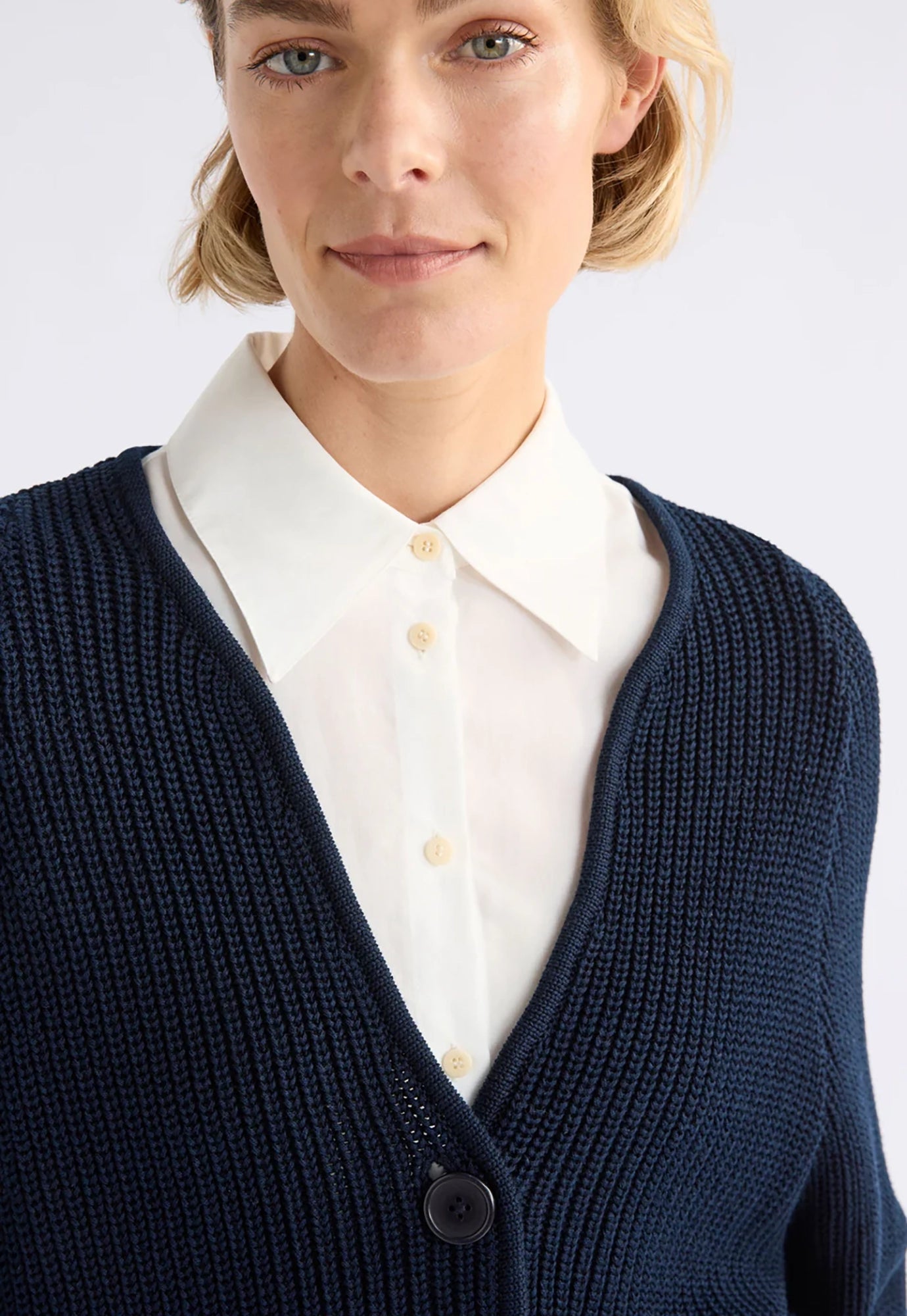 elk - saari cardigan - bright navy