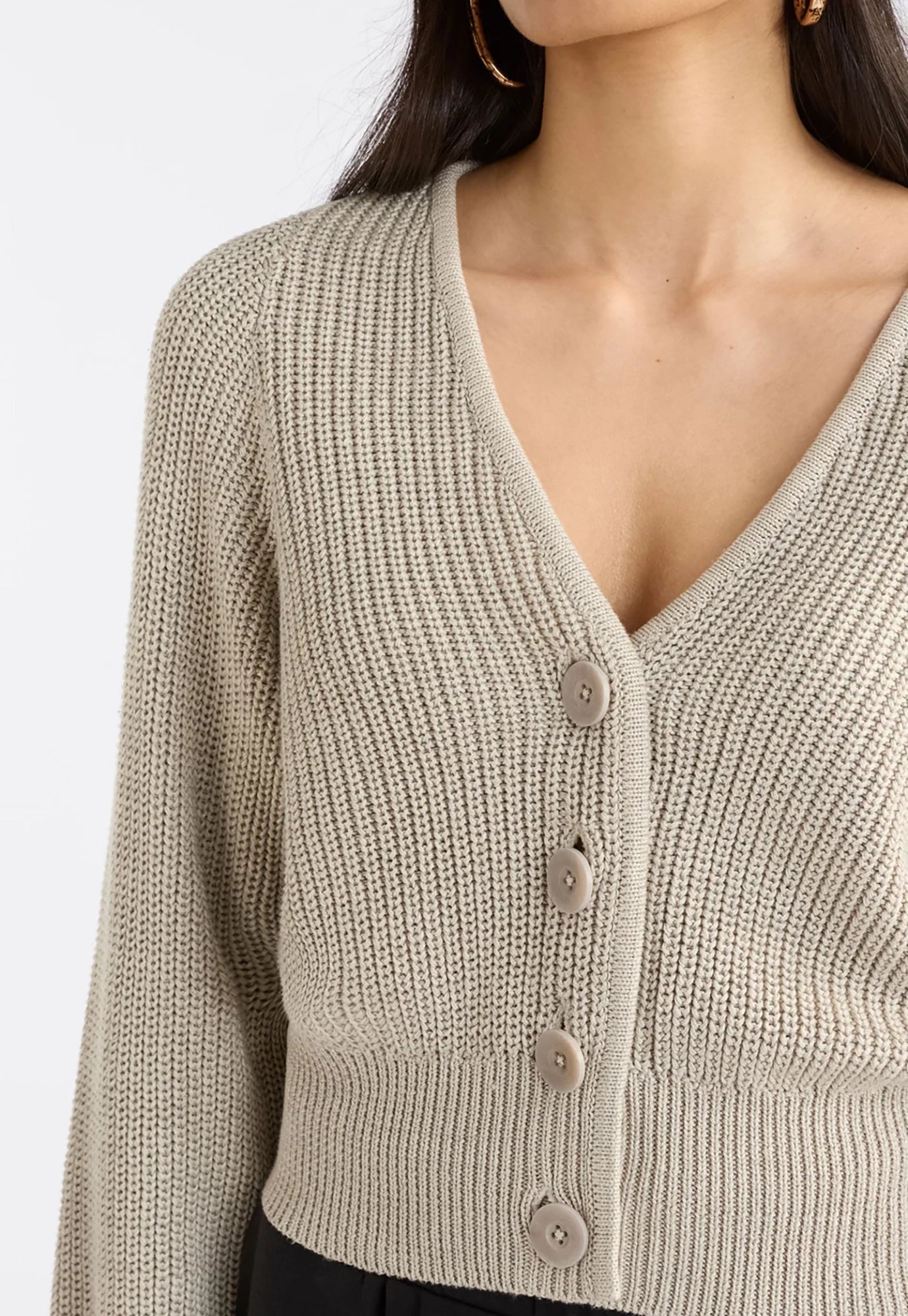 elk - saari cardigan - ecru