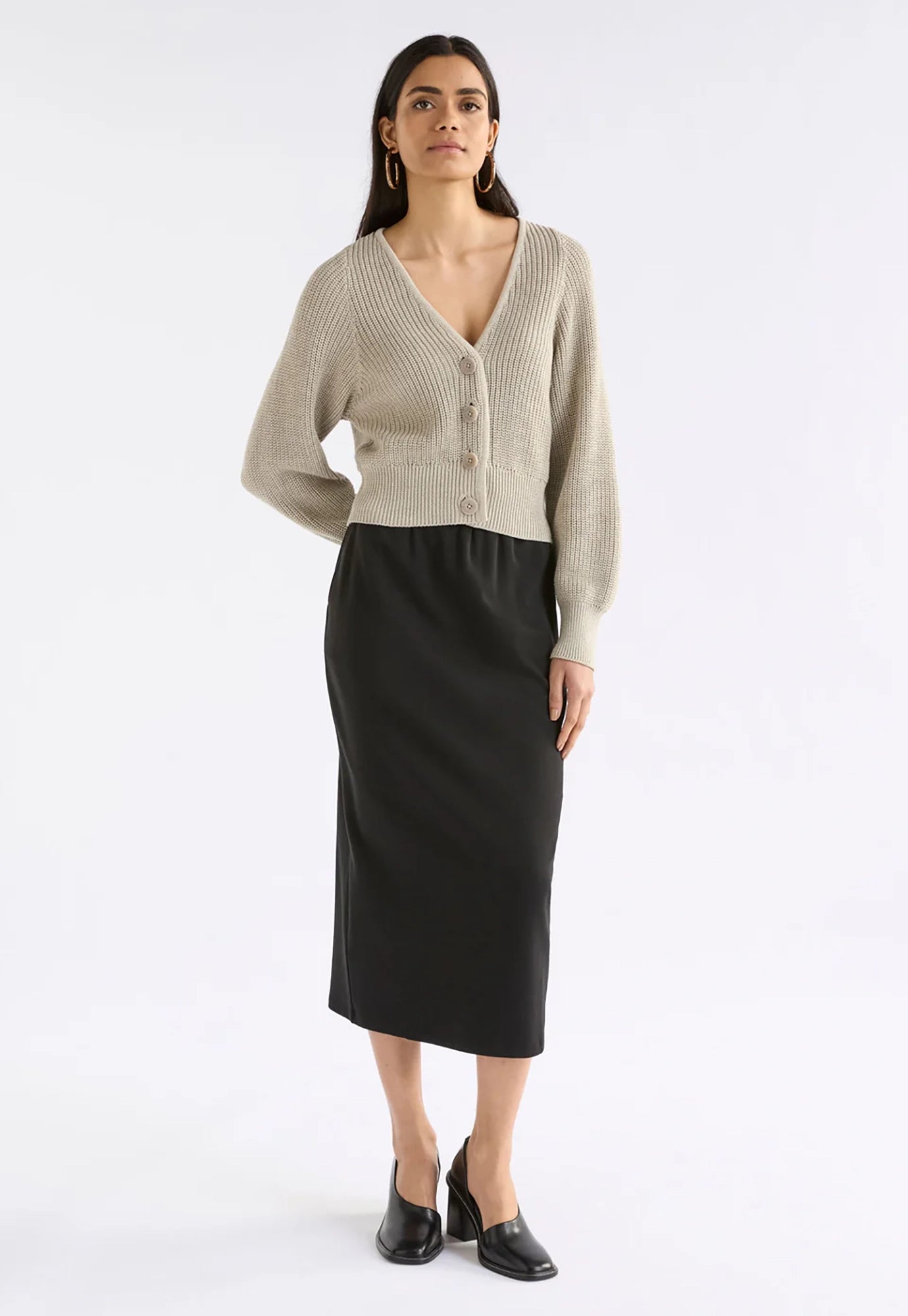 elk - saari cardigan - ecru